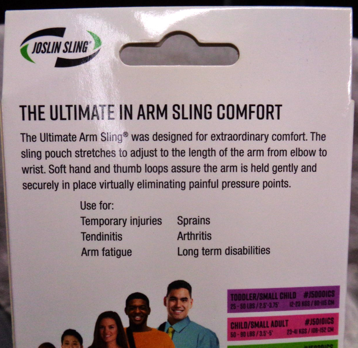 2019 JOSLIN SLING Ultimate Arm Sling REF J50201CS Fits 90-250 LBS 5′-6′ Height