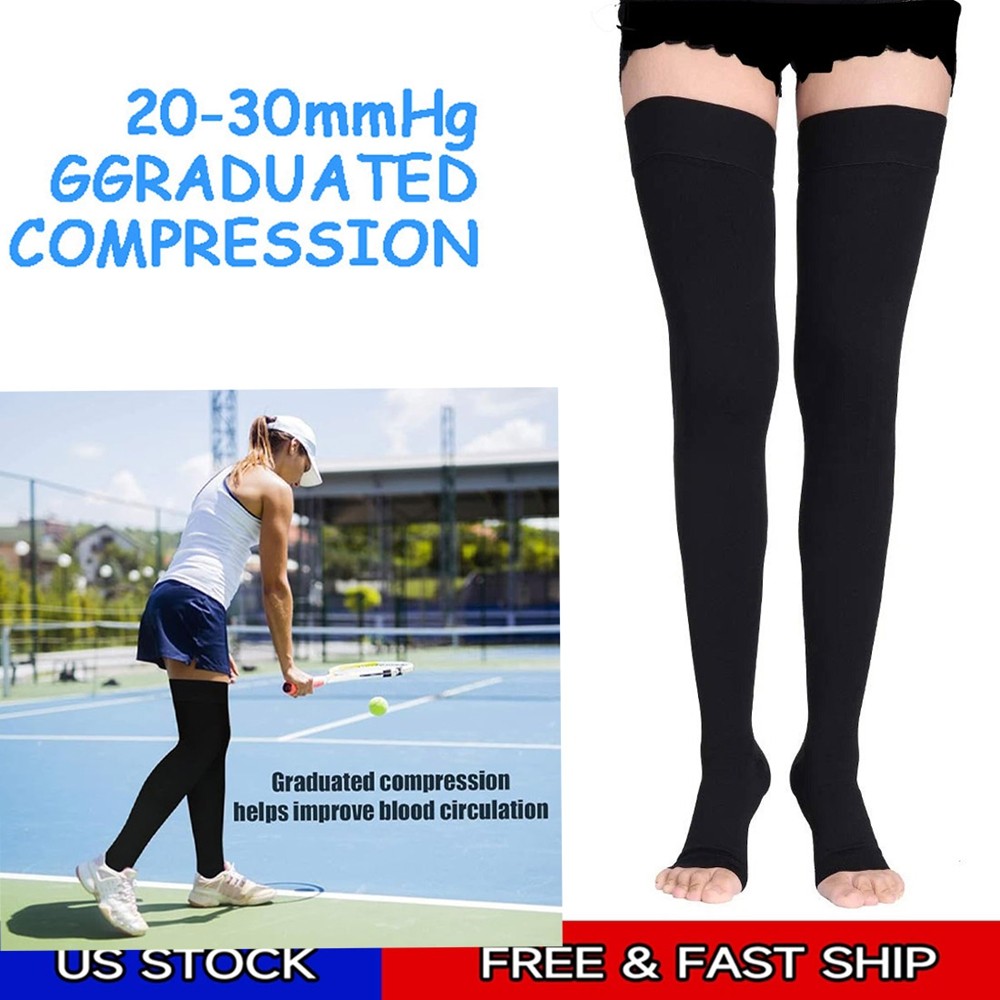 Thigh High 20-30 Mmhg Medical Compression Stockings for Women Men Leg Sleeve Lg