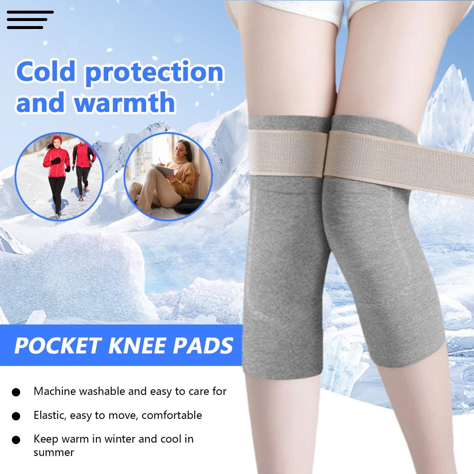Winter Warm Knee Pads Women Men Elderly Cold Leg Kneepad Knee Support