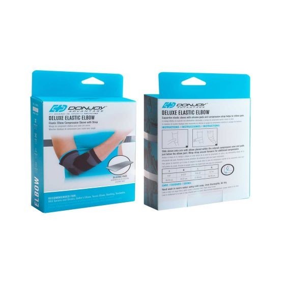 DonJoy Deluxe Elastic Elbow Compression Sleeve w/Strap M BEL-DA161ES02-BLK-M