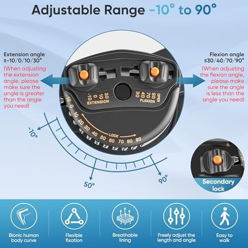 Hinged Knee Brace with Side Stabilizers for Men and Women Black