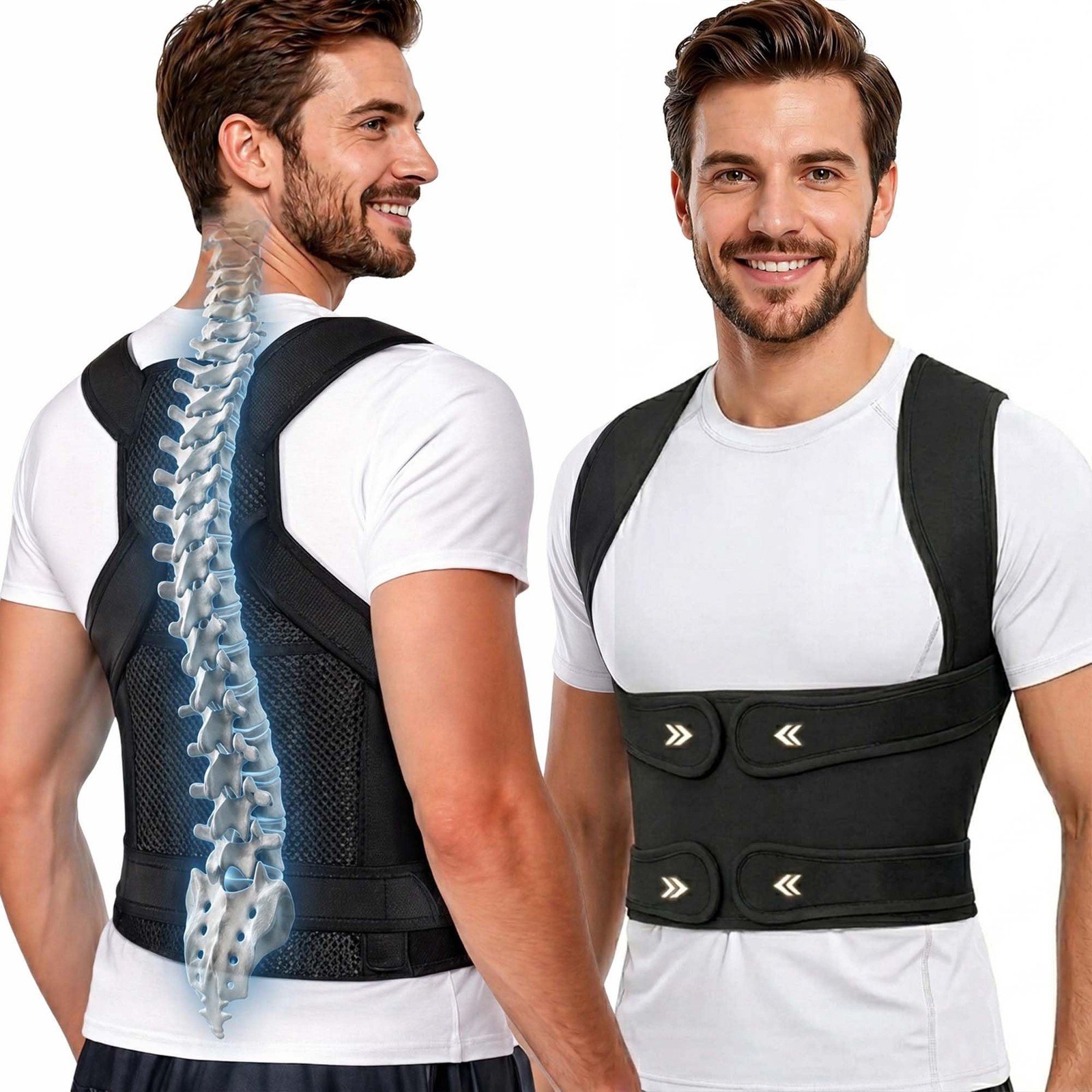 Back Straightener Posture Corrector for Men and – Comfortable Full Back Brace…