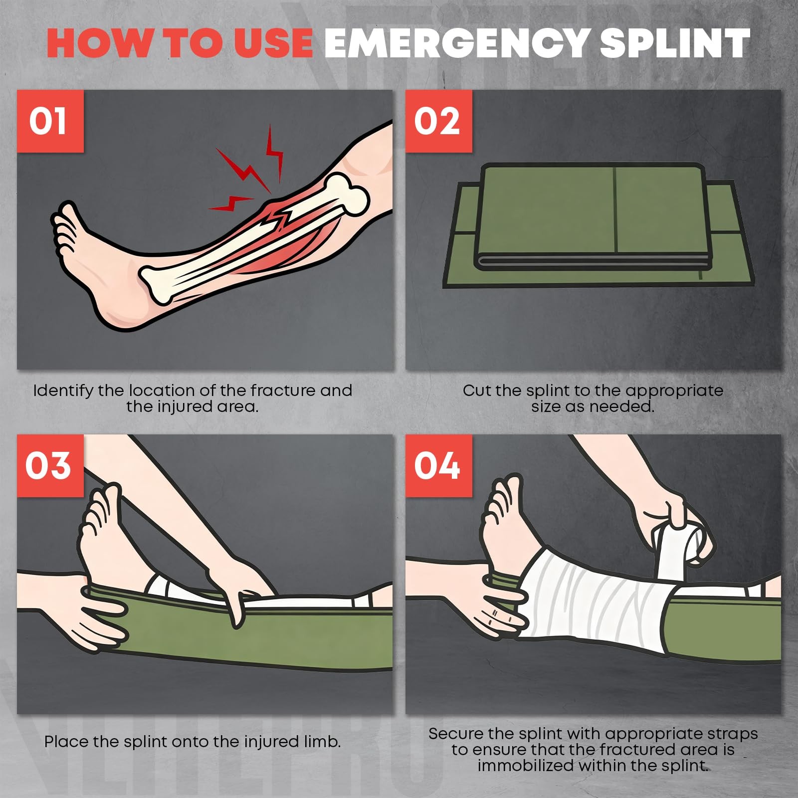 VLITEPRO First Aid Splint,36″ X 4.3″ Medical Tactical Field 2pack