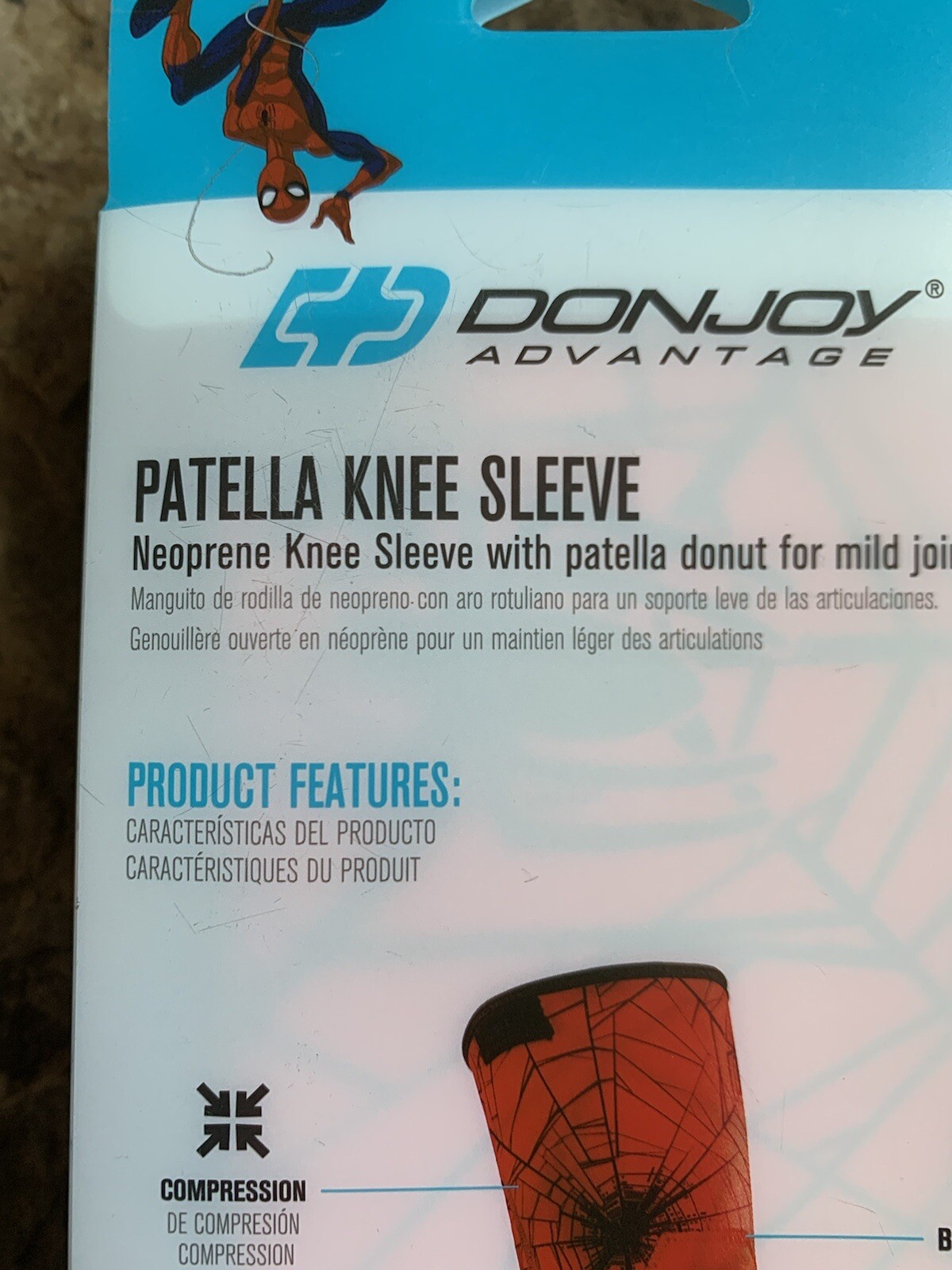 Spiderman Youth Patella Knee Sleeve. Donjoy Advantage Brand. New