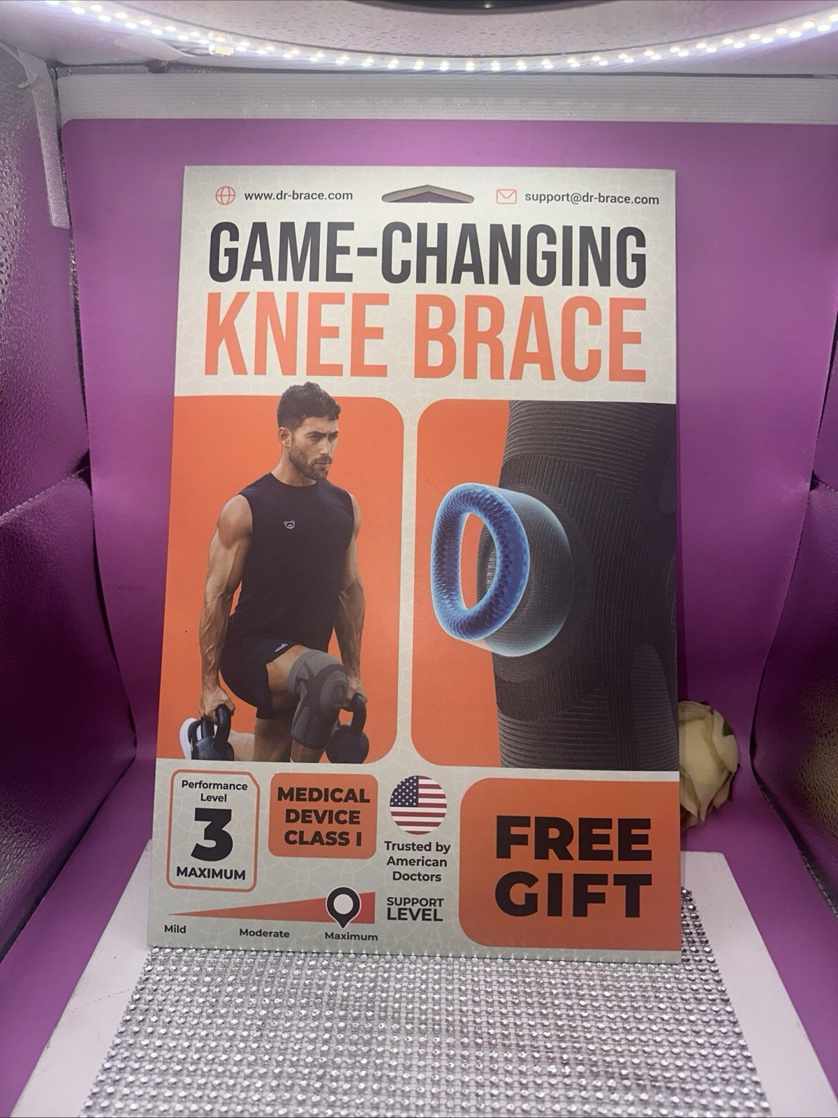 DR. BRACE ELITE Game Changing Knee Brace Maximum Performance Non Slip Medium 7