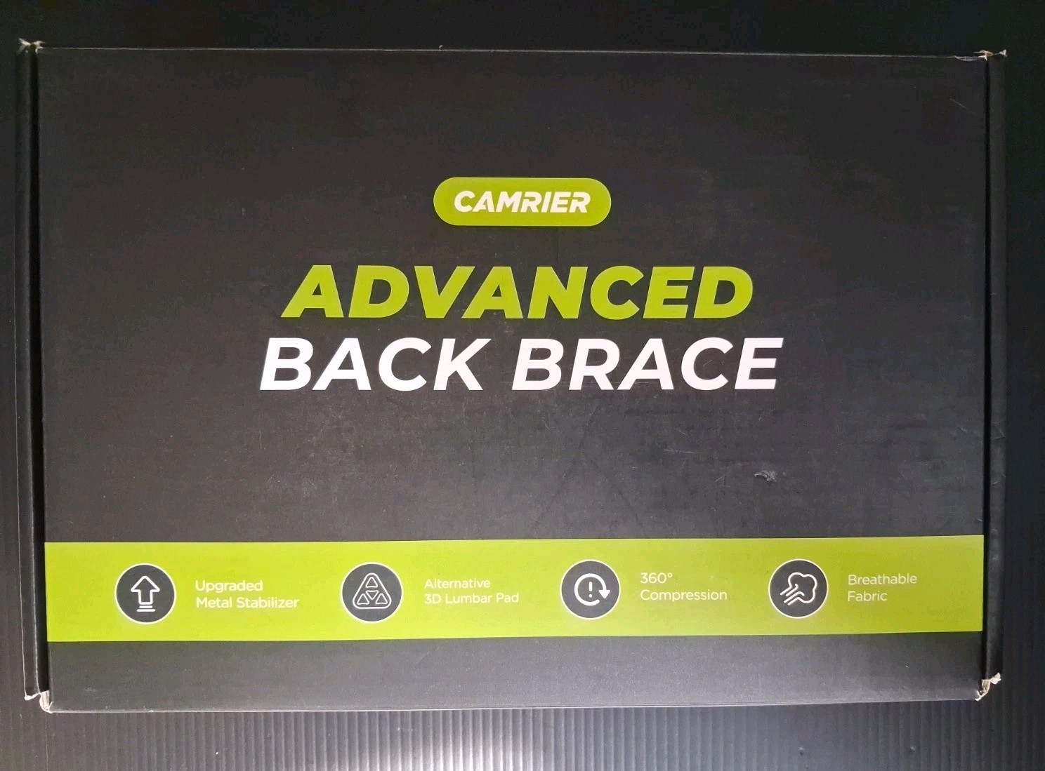 CAMRIER Advanced Back Brace 3D Lumbar Pad for Lower Back Size Small New