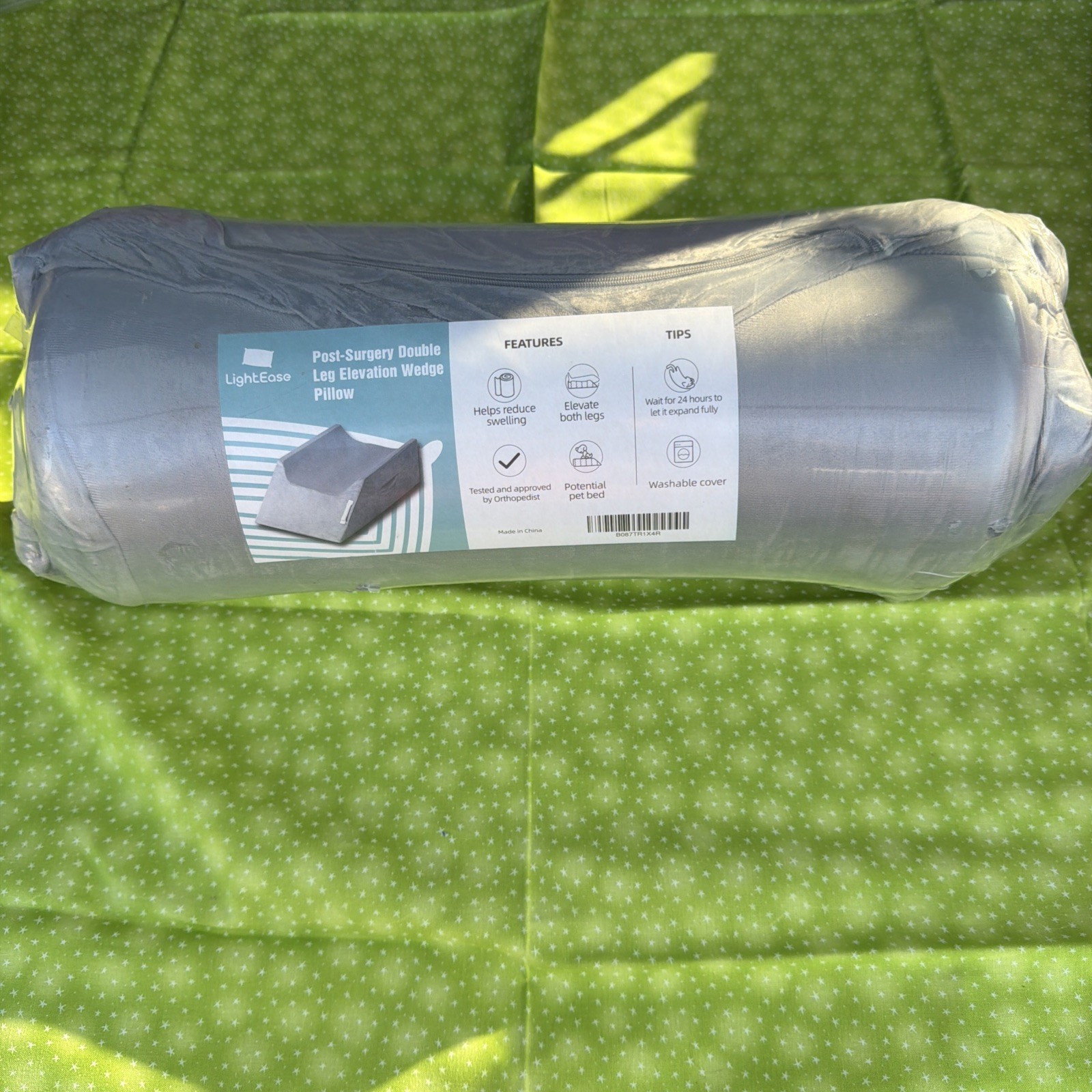Lightease Post Surgery Leg Knee Ankle Elevation Double Wedge Pillow