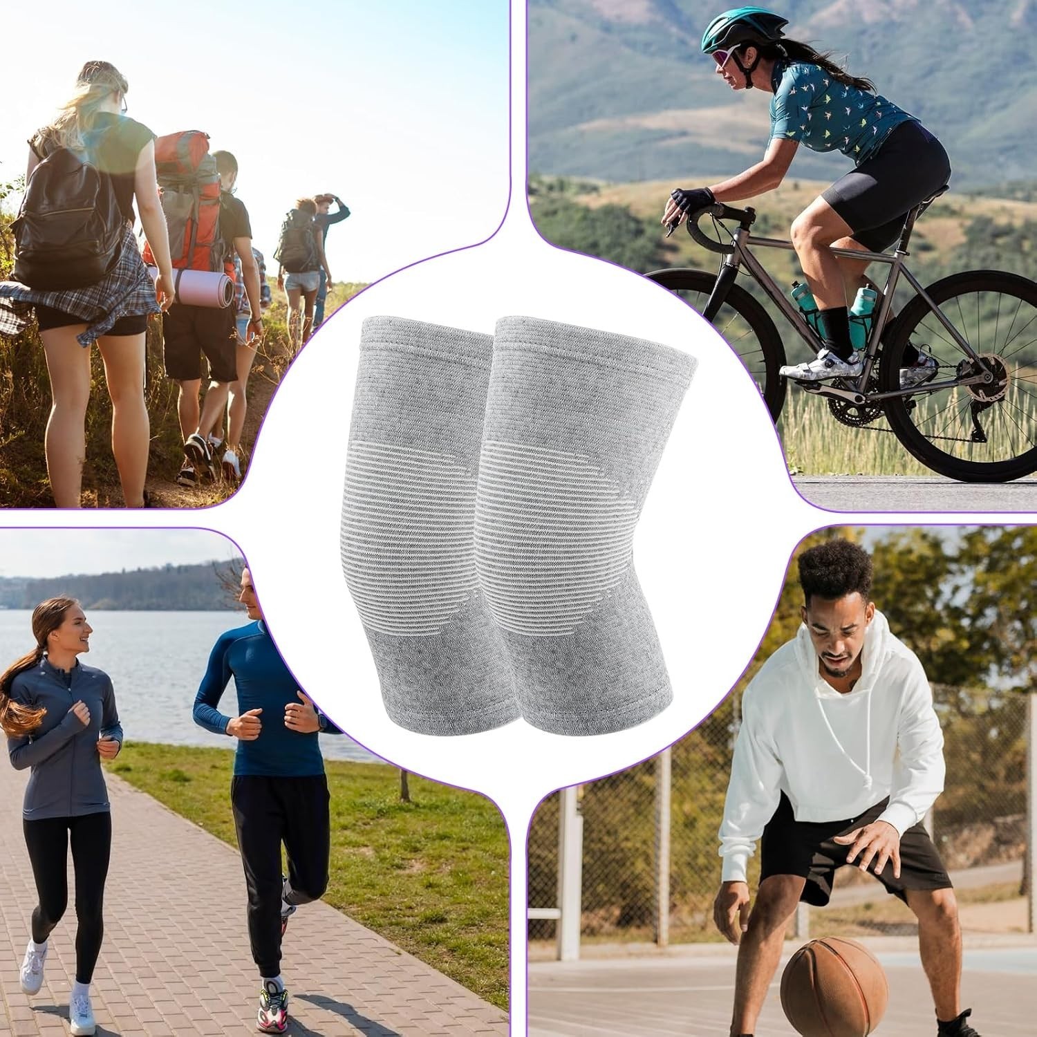 Bamboo Charcoal Knee Sleeve – Elastic Compression Brace for Pain Relief, XL