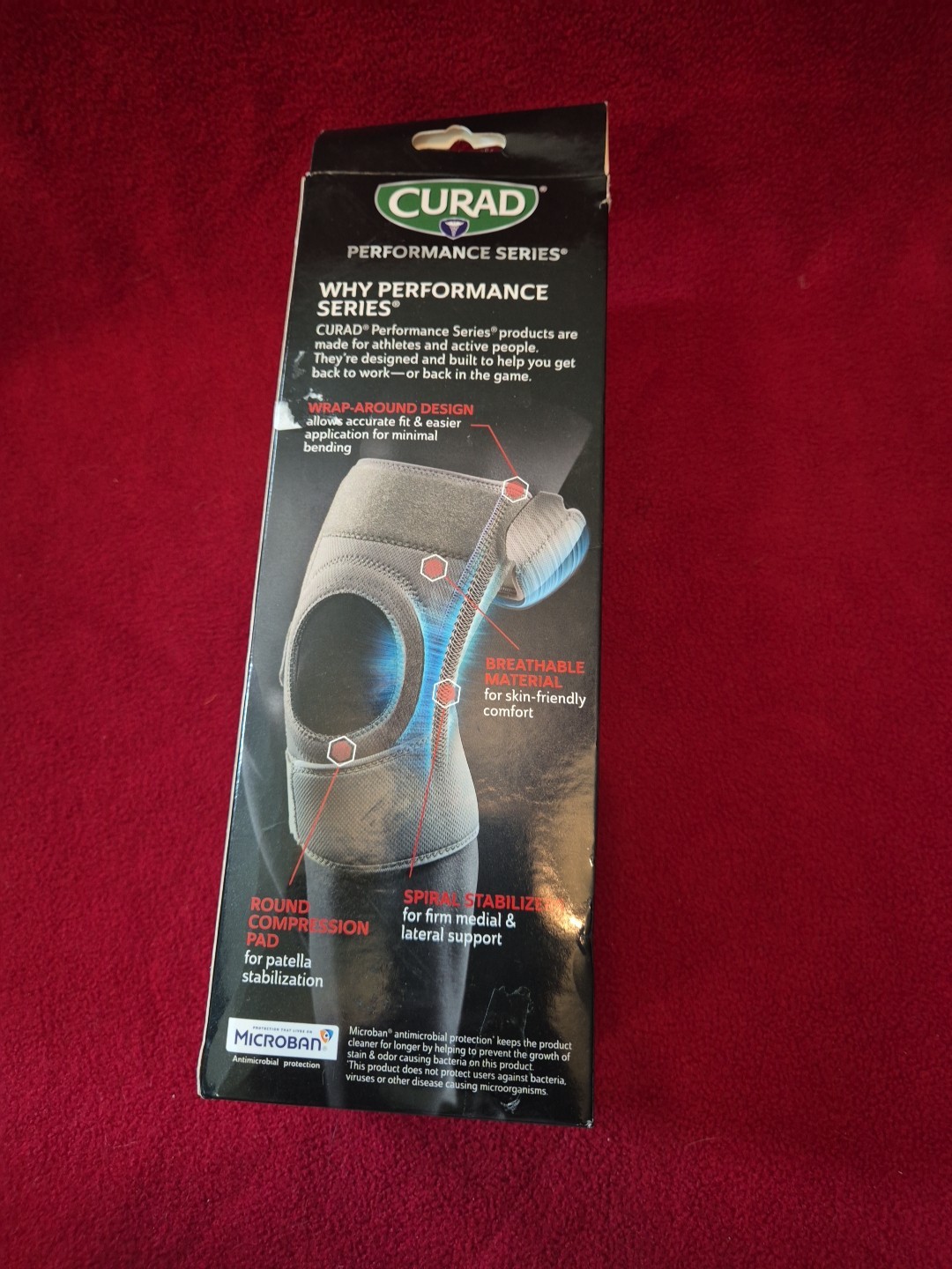 Curad Performance Series Knee Support Universal Size Firm Compression Black