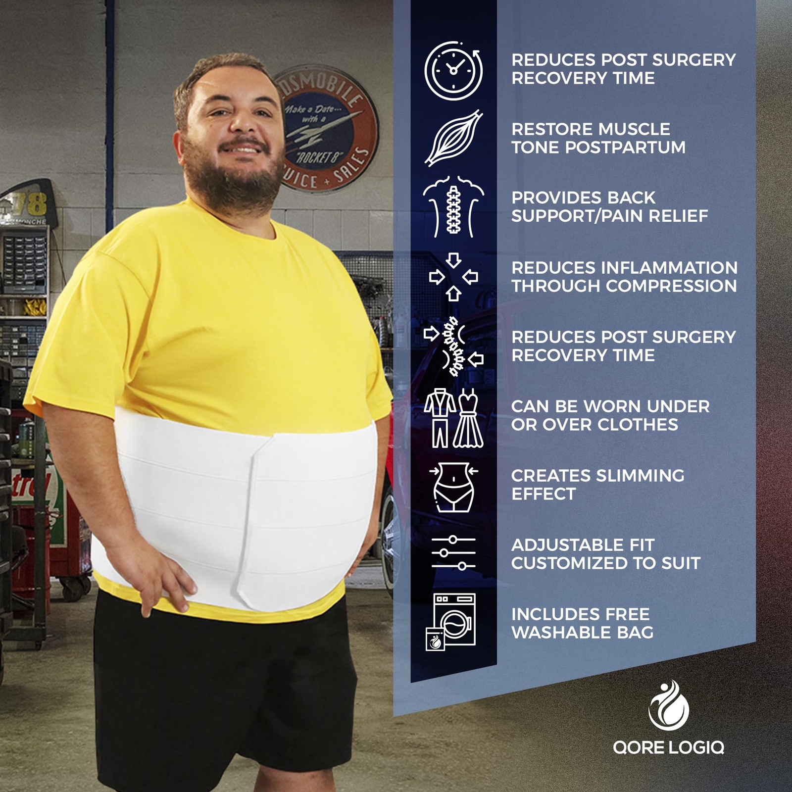 Plus Size Abdominal Binder Post Surgery Tummy Tuck Stomach Binder & Postpartu…