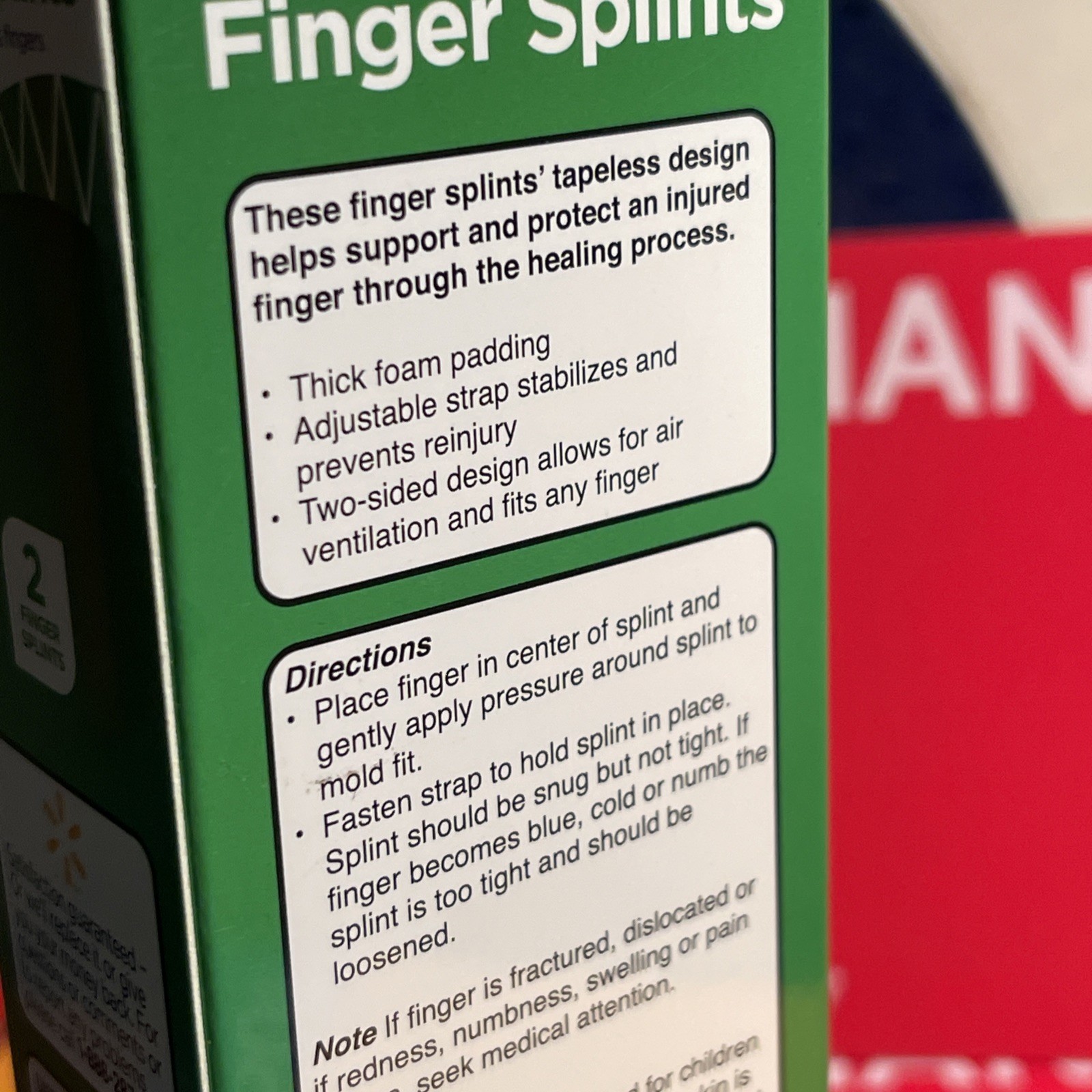 Equate Two-Sided Finger Splints (2 Pack ) Supports And Protects Fingers