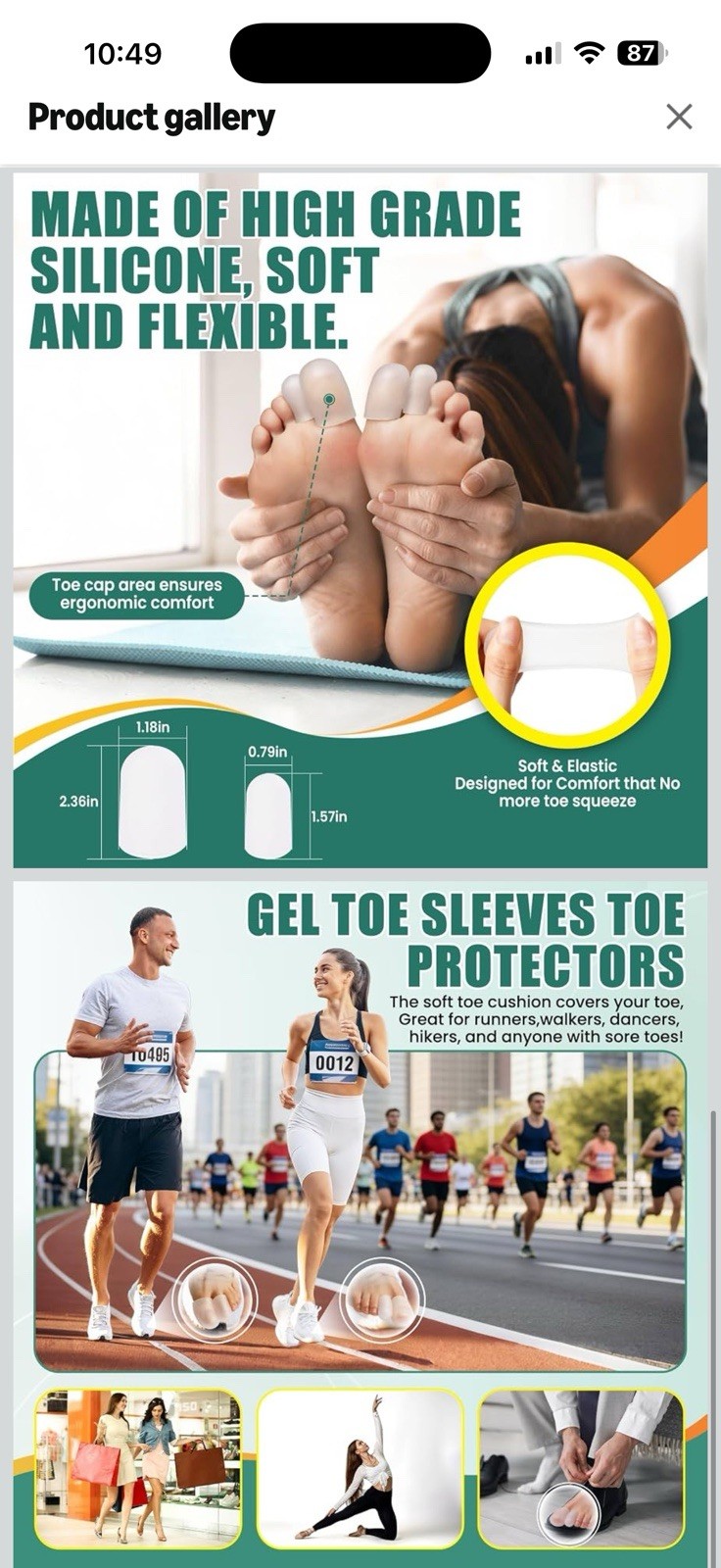 TASZOOS Clear Silicone Gel Toe Caps Adjustable Reusable Friction Relief