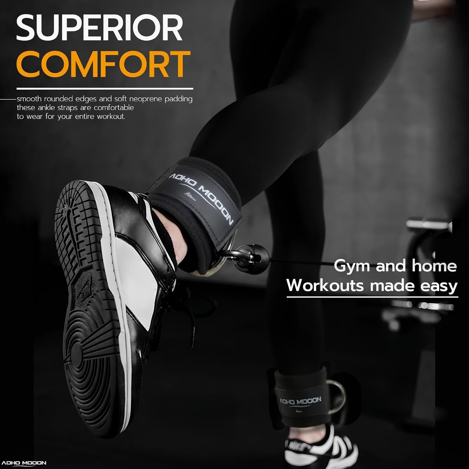 Multipurpose Ankle Strap Set for Gym Workouts D Rings Included One Size Fits All