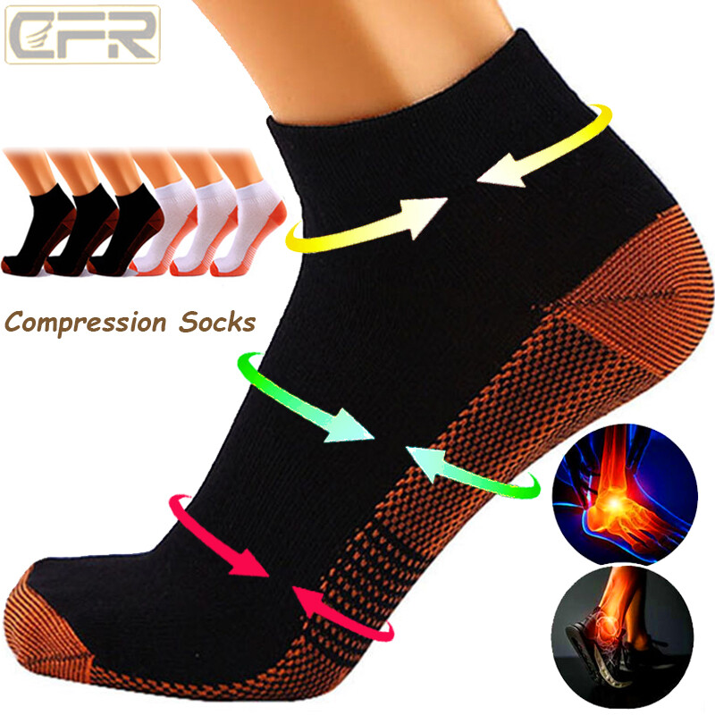 Compression Socks Copper Infused Arch Support Foot Plantar Fasciitis Running