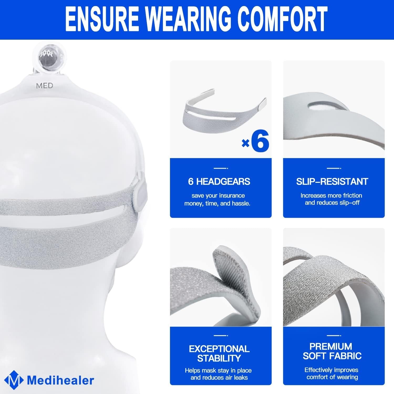 6-Pack Ultra-Comfort Headgear Straps for DreamWear – Sleep in Blissful Comfort