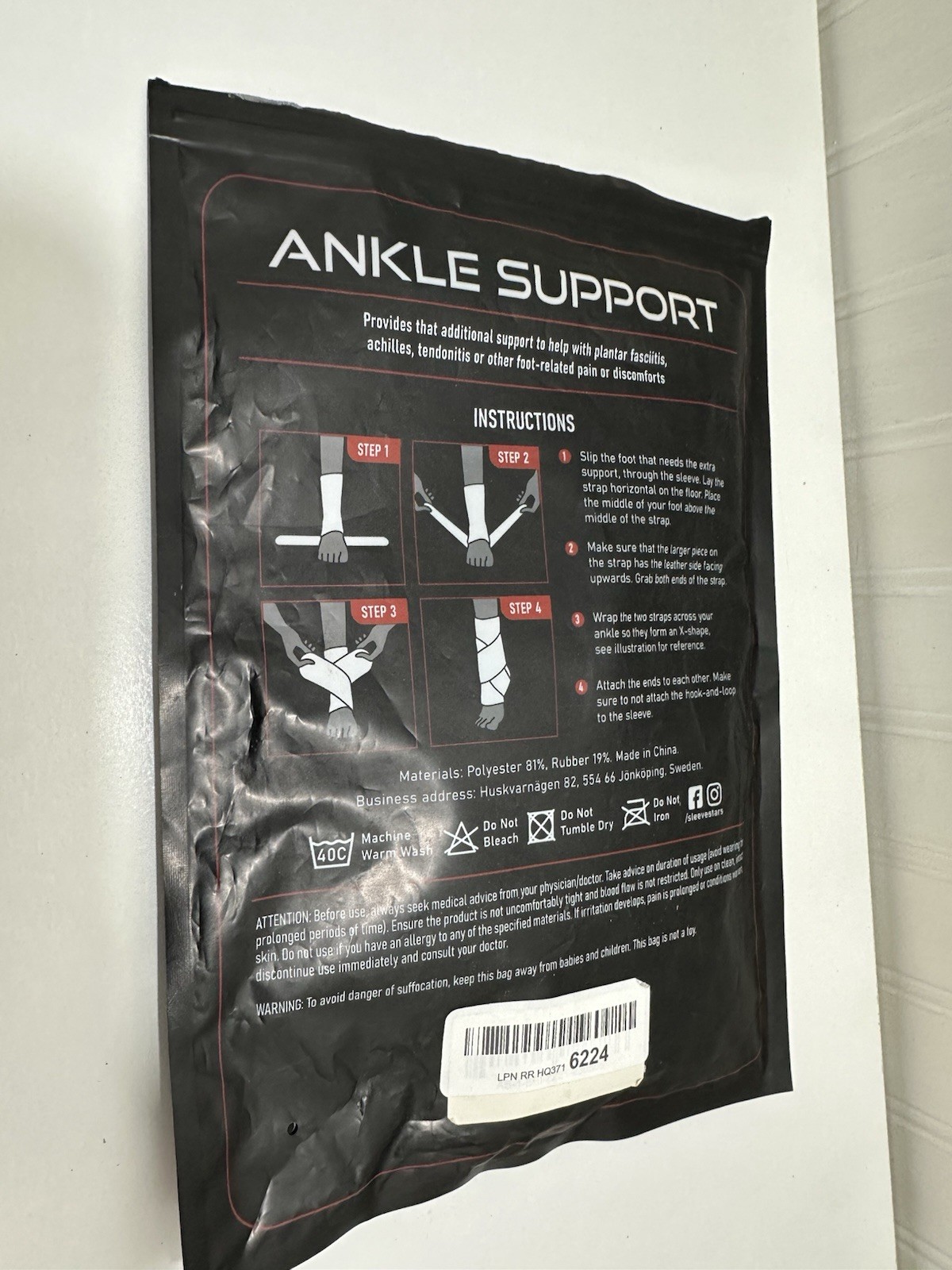 Ankle Support, Single Unisex, Sleeves Stars Beige