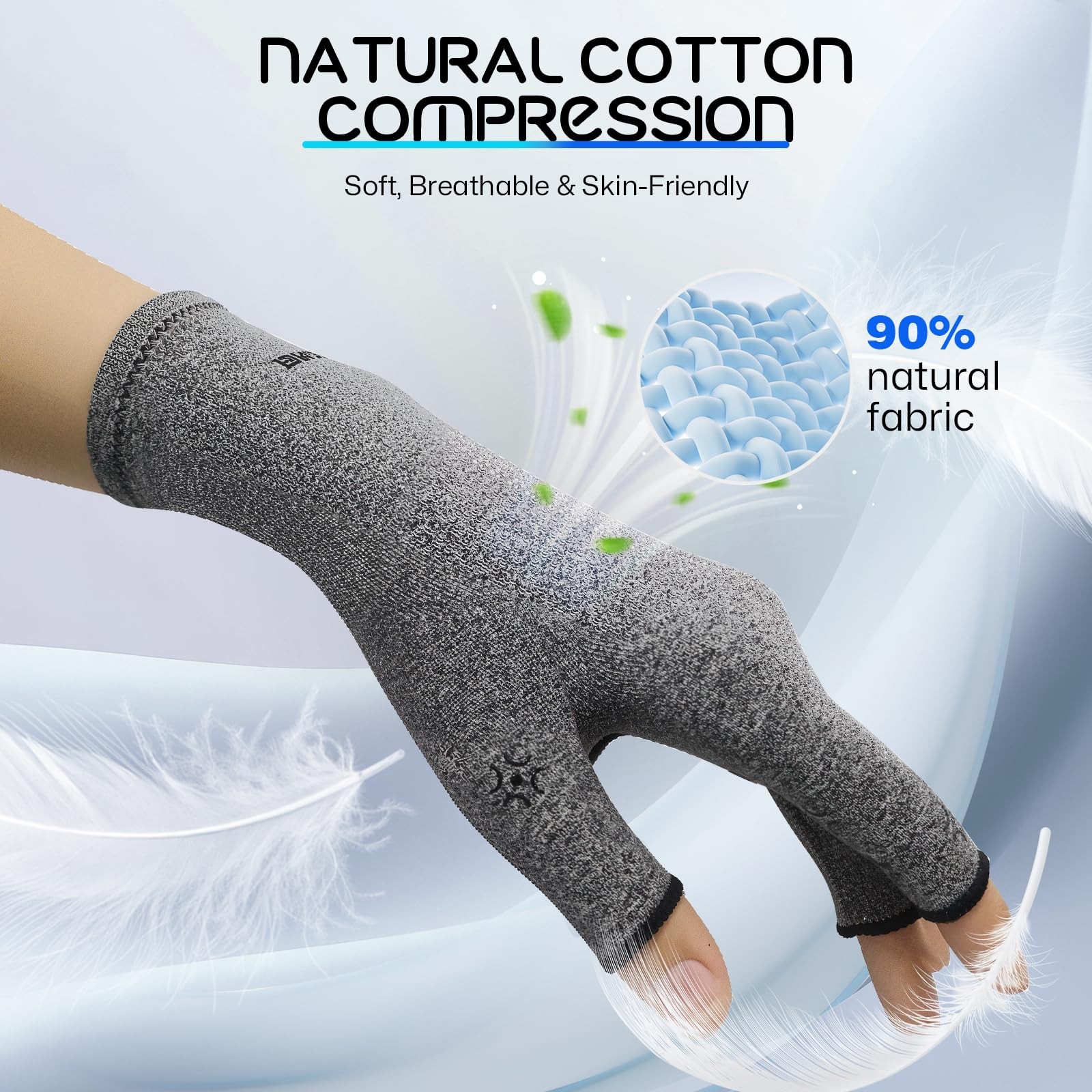BRCEJTPA Bamboo Arthritis Gloves for Women Men – 90% Cotton Mild Compression …