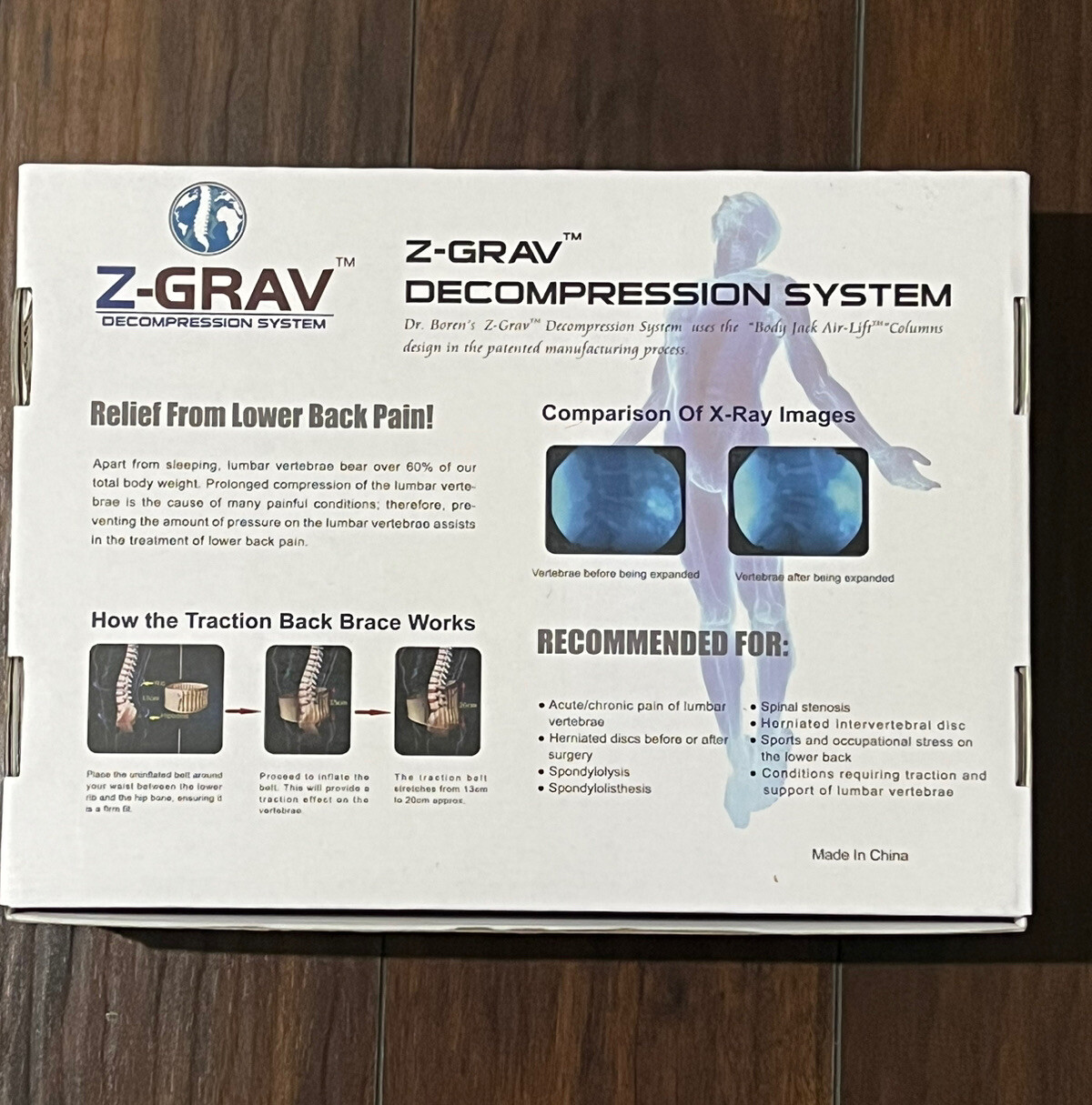 Z-Grav Decompression System Belt For Back Pain Relief Size XL