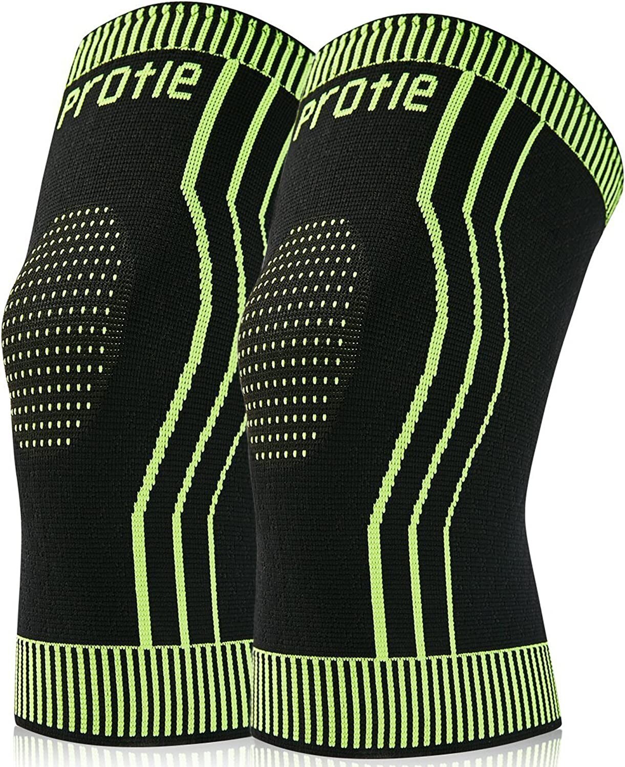 Protle Knee Compression Brace Sleeve Support for Gym Unisex (Small-Pair)