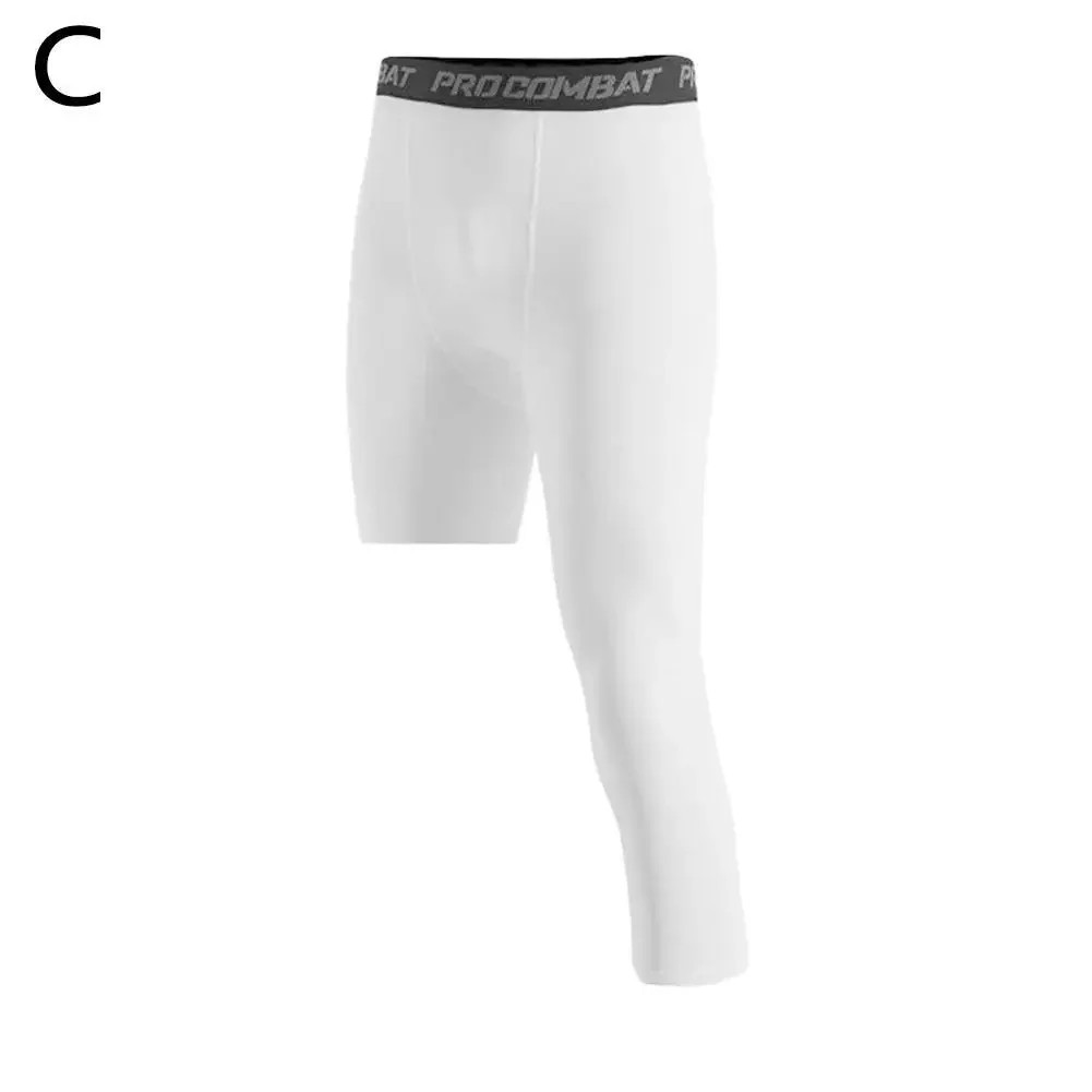 Single Leg Basketball Leggings Quick Drying Men’s Running Football Yoga Fitness