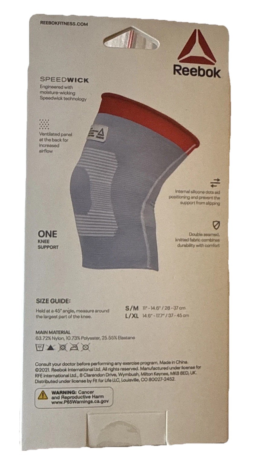 Lot Of 3 Reebok Compression Knee Support Speedwick Size L /XL Brand New Grey