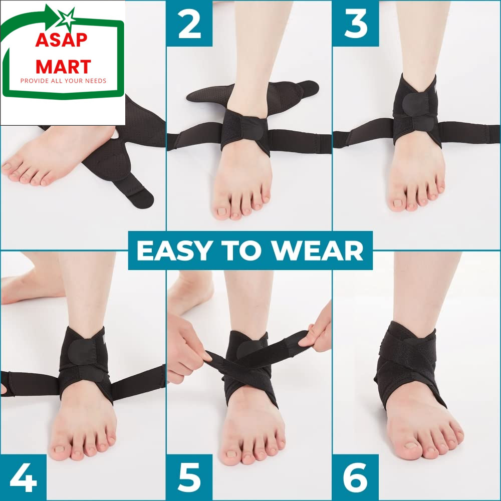 Bodyprox Ankle Support Brace, Breathable Neoprene Sleeve, Adjustable Wrap! (1 Pa