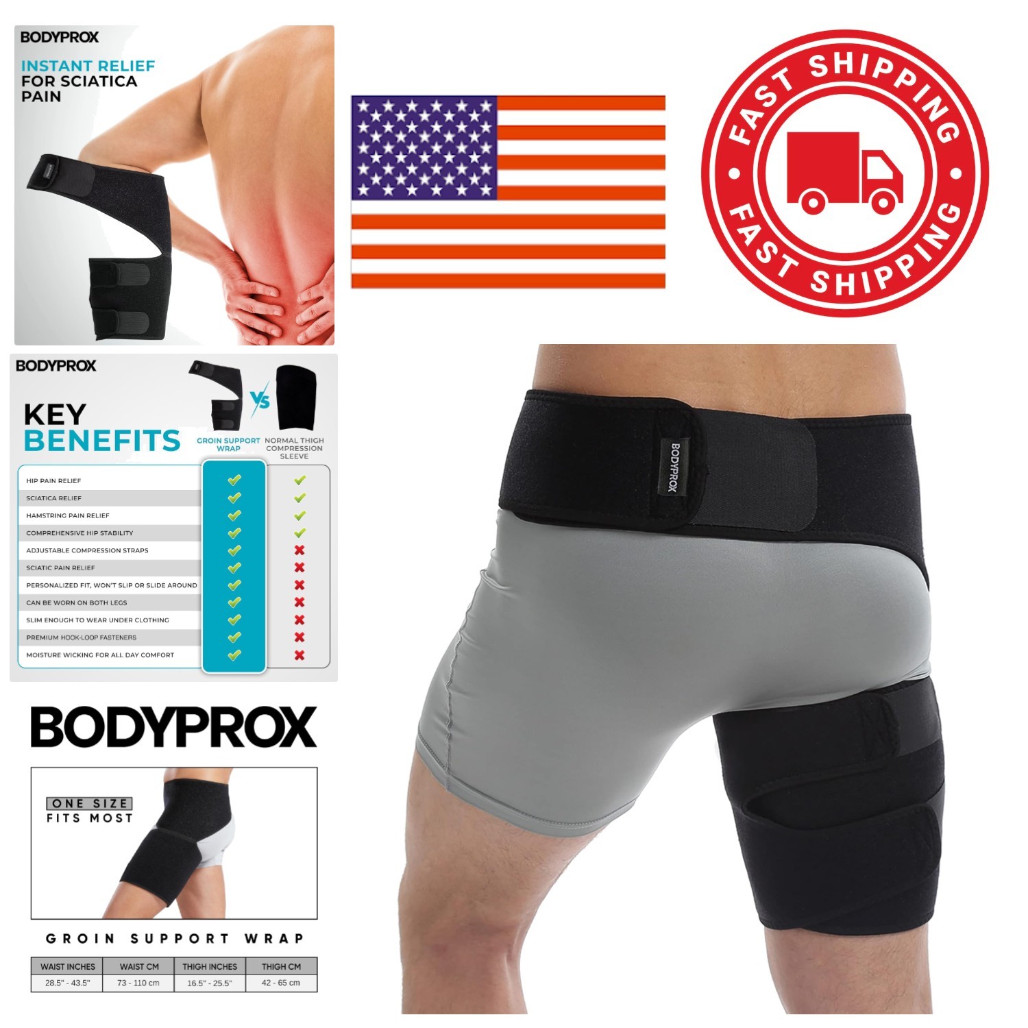 Groin Support Wrap for Muscle Pain Relief Adjustable Compression for Recovery