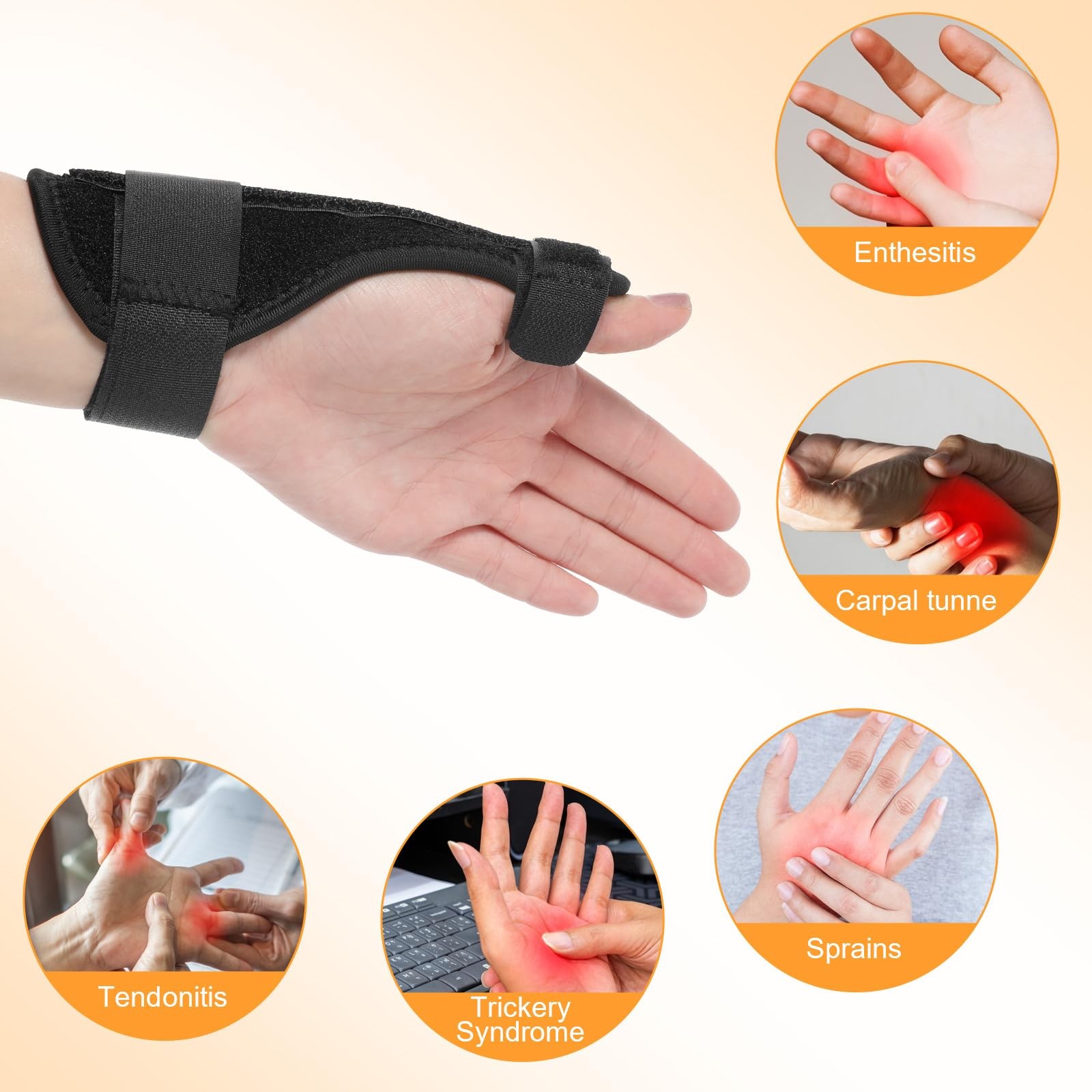 QFGasre Thumb Brace Finger Splints Spica Splint for Right and Left…