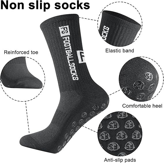 Set 6pair Calcetines Medias Antideslizantes Para Futbol Yoga Ejercicio Hombre Mu