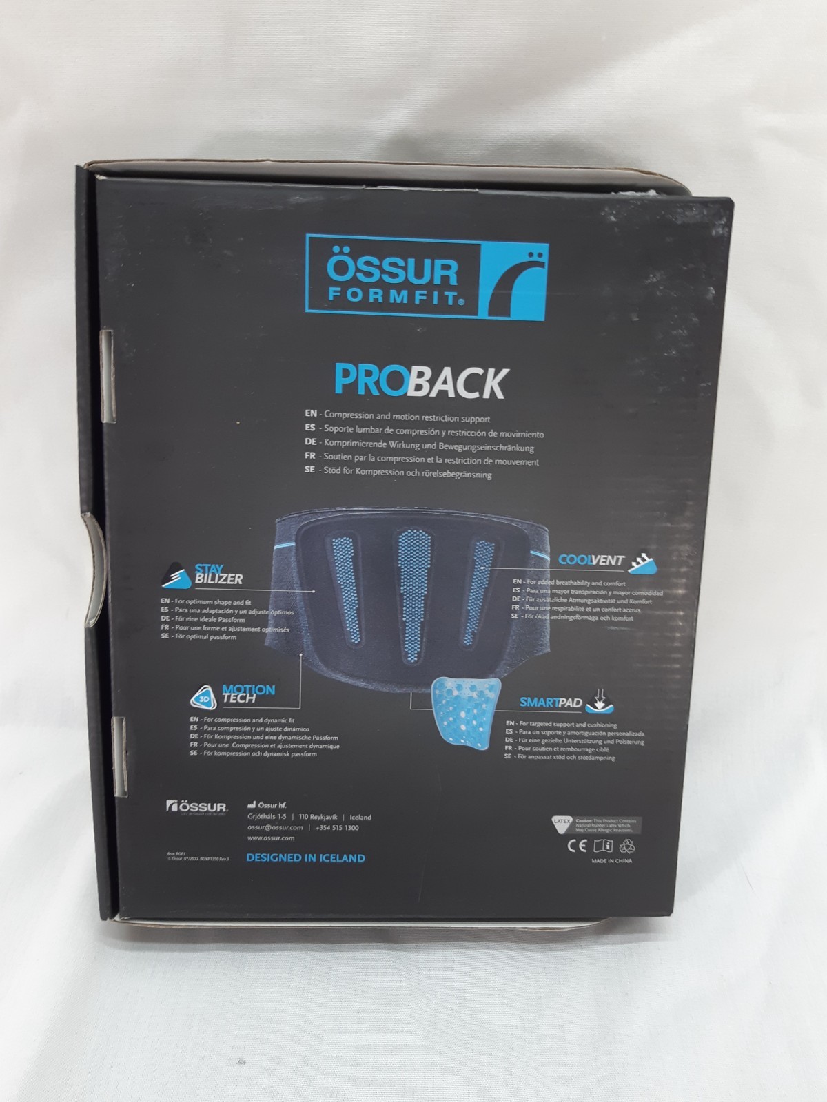 OSSUR FORMFIT PRO BACK BACK SUPPORT BRACE MEDIUM – NEW (A)