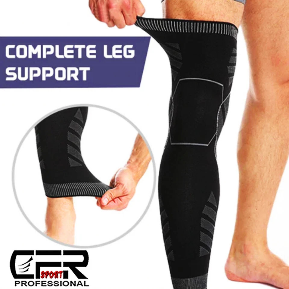 Knee Sleeve Compression Brace Support Full Leg Sport Joint Pain Arthritis Relief