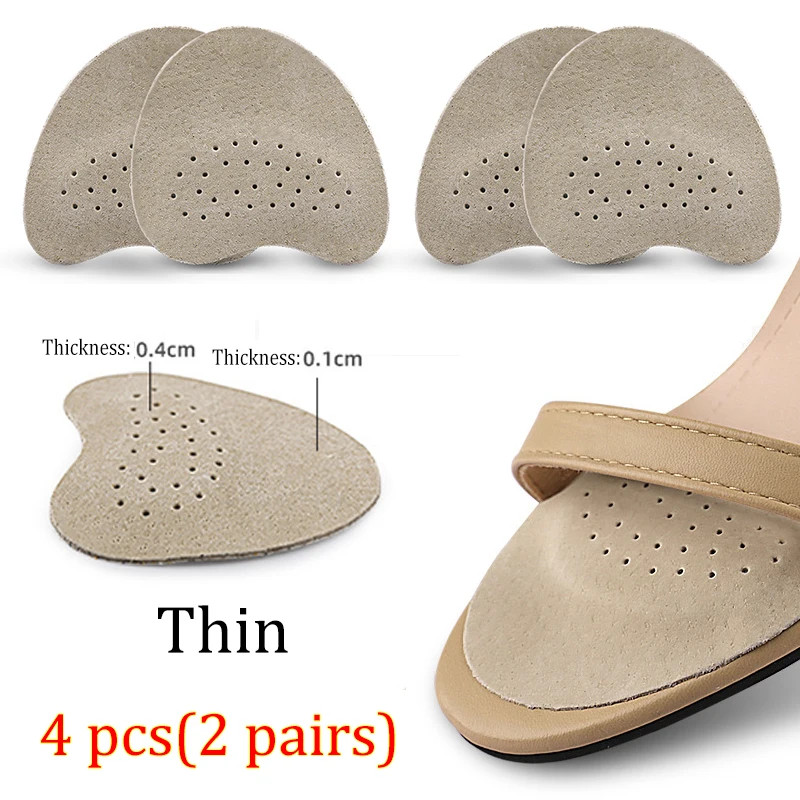 4pcs Sandals Anti-slip Stickers Leather Forefoot Pad Women High Heels Pain Relie