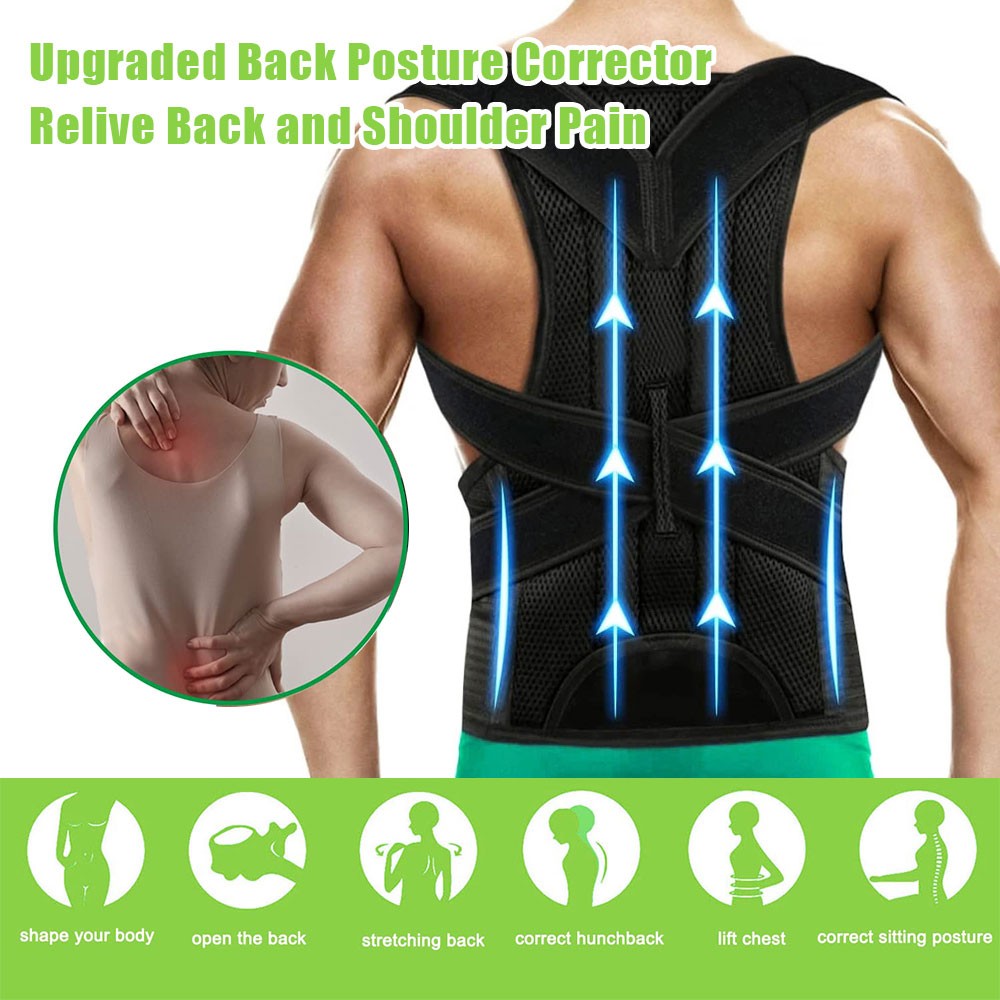 Posture Corrector with Muscle Memory Support – Adjustable Back Brace