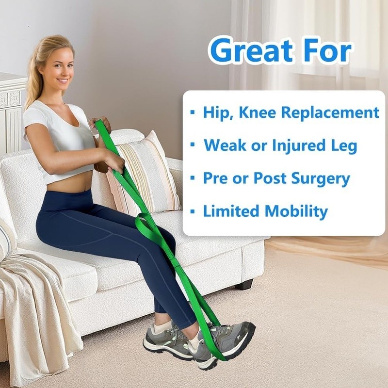 42 Inch Multi Loop Handle Leg Lifter Strap Hip Knee Surgery Recovery Mobility US