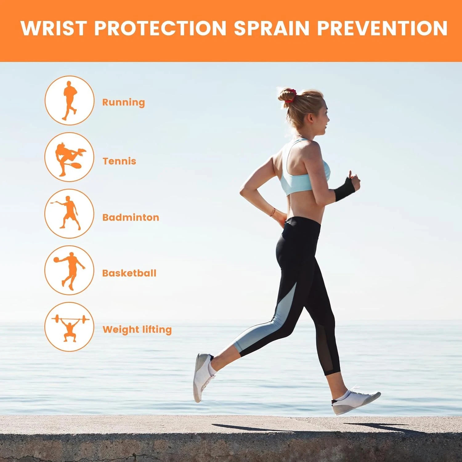 2Pcs Wrist Brace Strap Elastic Wrist Wraps Adjustable Band Fitness Sports Gear 2