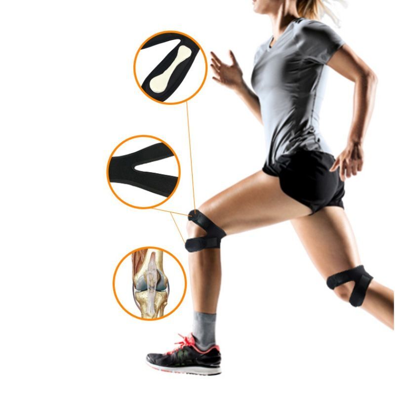 Lycra Sports Knee Brace – Adjustable Support Adult Pain Relief Solid Strap Pads