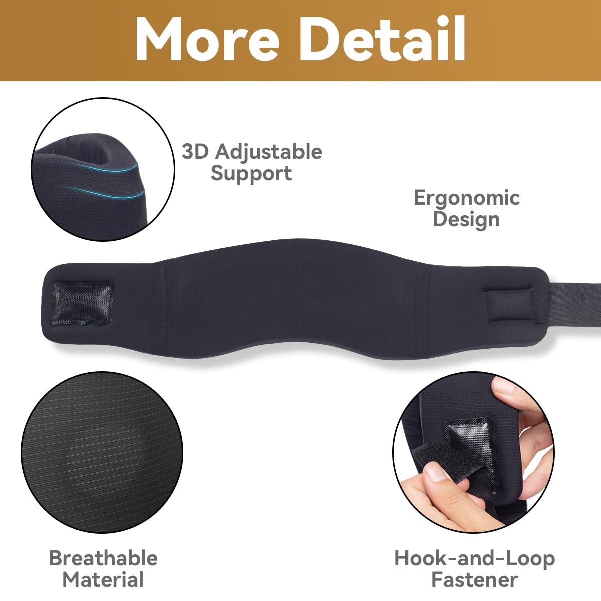 Goldeer Neck Brace for Sleeping, Soft Foam M(Size:12.6″-15.7″), Black