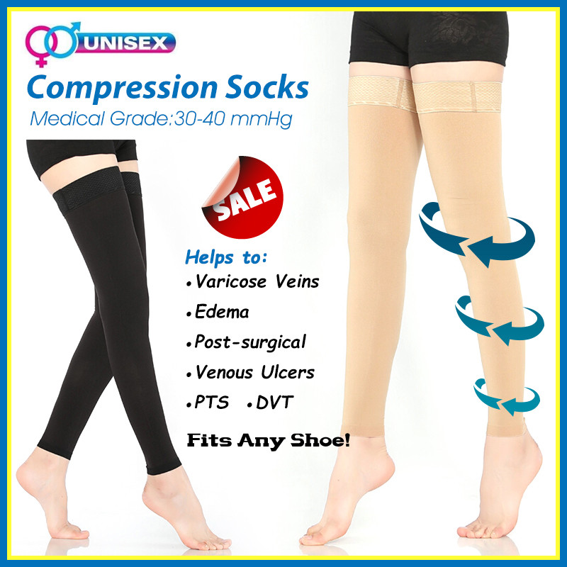 Lge Sleeve 30-40 mmHg Compression Stockings Flight Travel Varicose Veins Medical