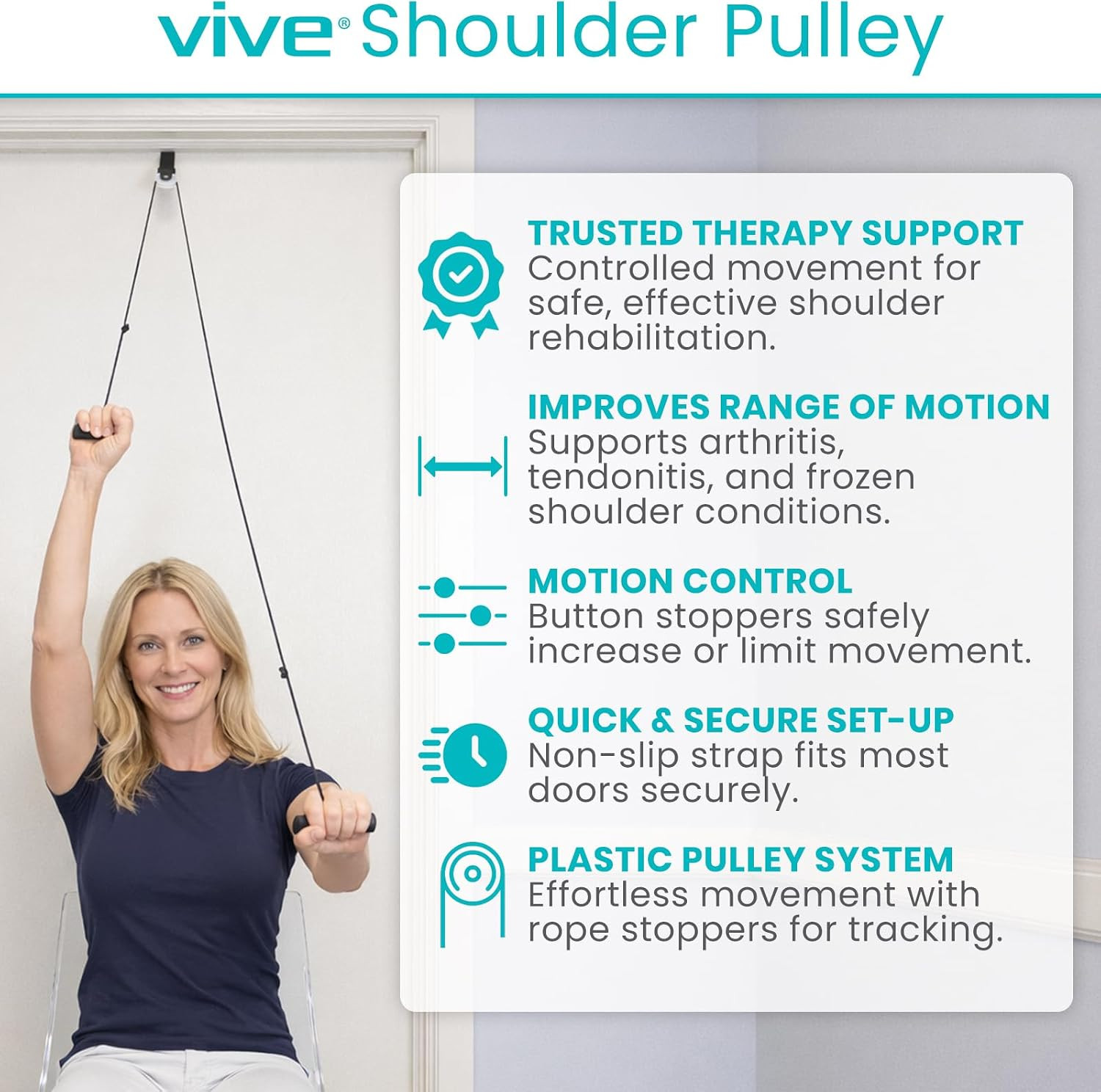 Shoulder Pulley for Physical Therapy – over the Door Pulley for Frozen