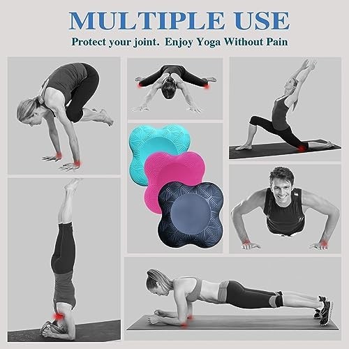 Yoga Knee Pad Set of 2 TPE Foam 0.78 Inch Thick Non-Slip Meditation Kneeling