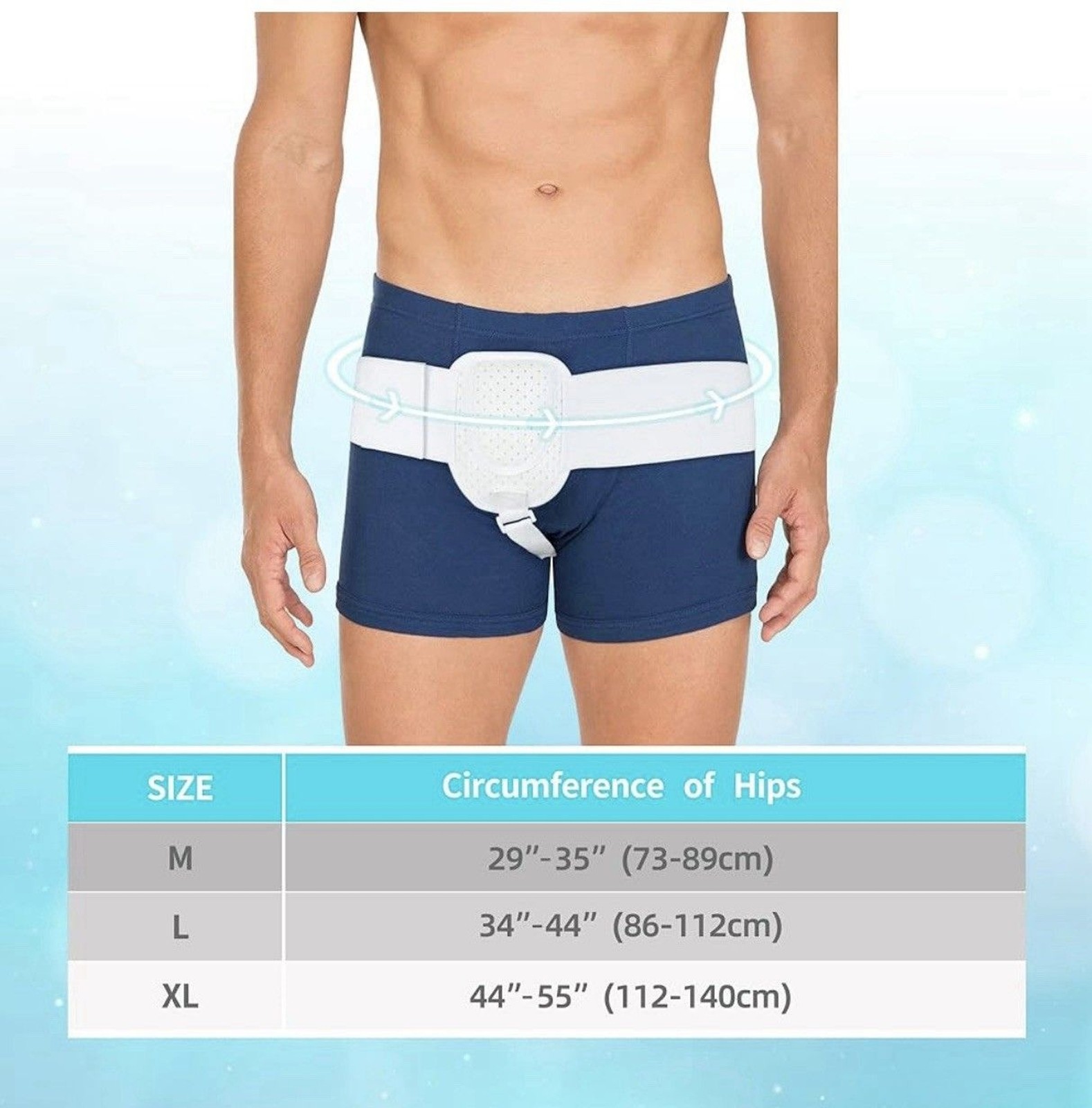 Male Hernia Belt Breathable Comfortable Post Surgery Men Size Large