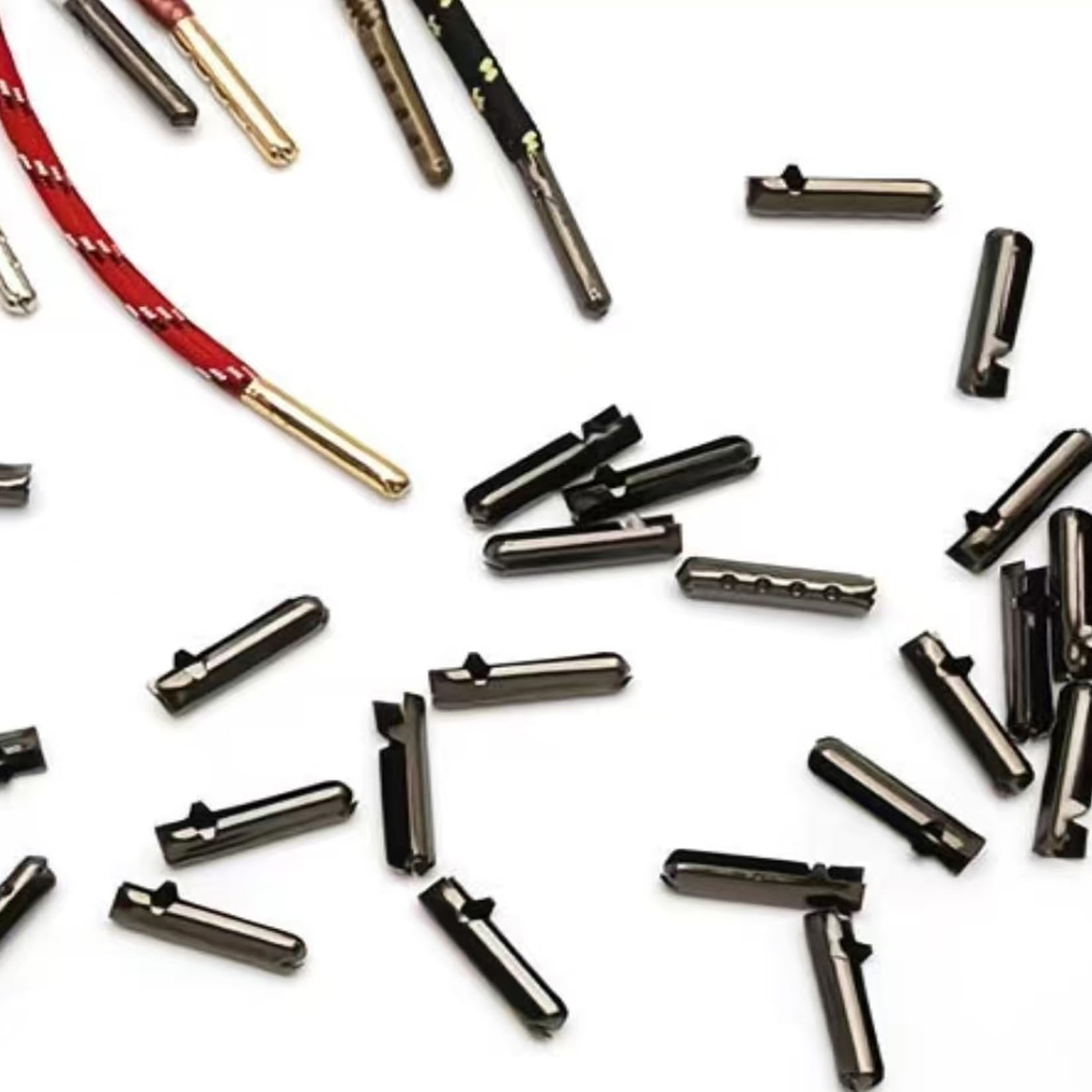 Metal Aglets 3 Holes Shoelaces Repair Tips Replacement 300 PCS 4 * 23 mm 4