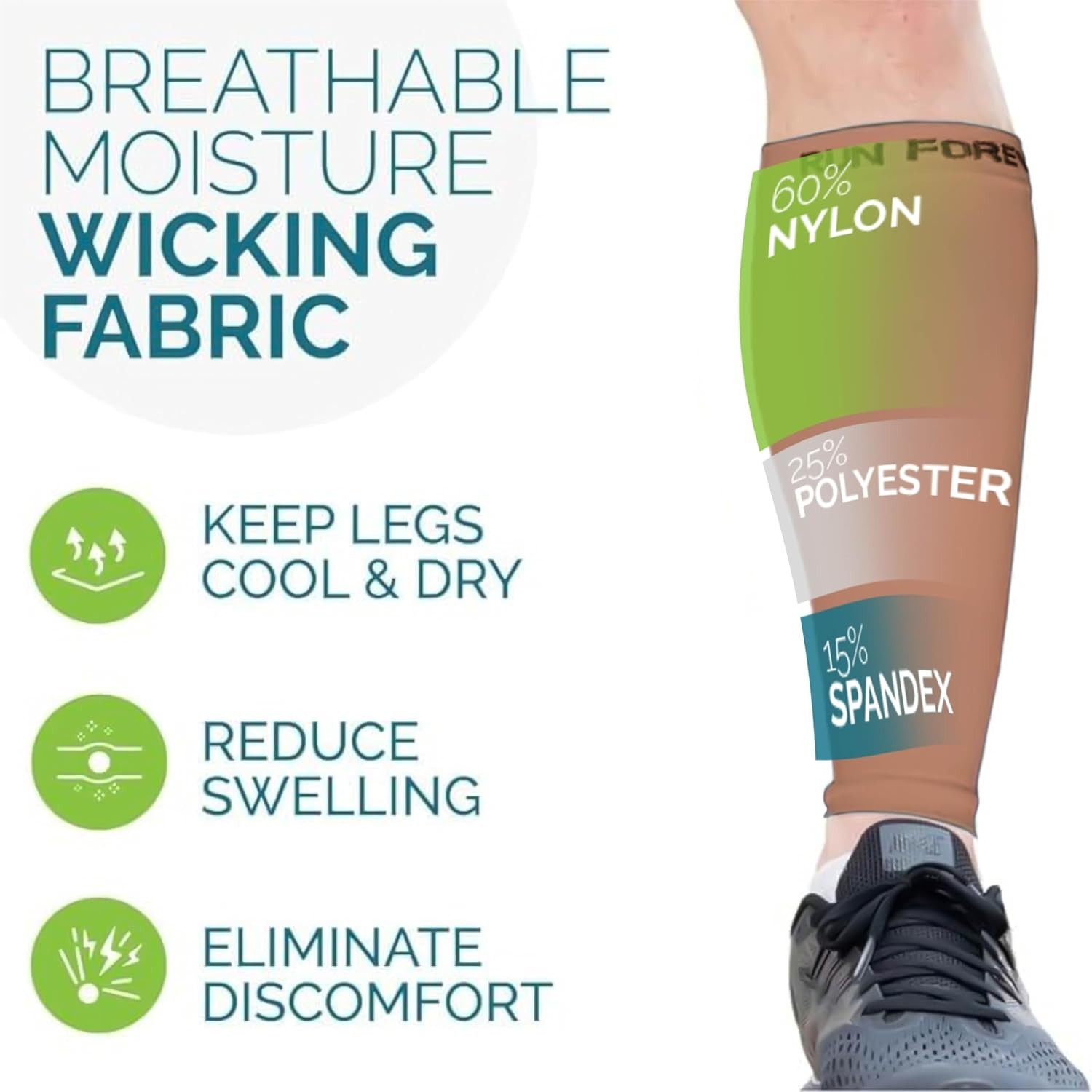 Calf Compression Sleeve for Shin Splints & Varicose Veins – 20-30 mmHg Support