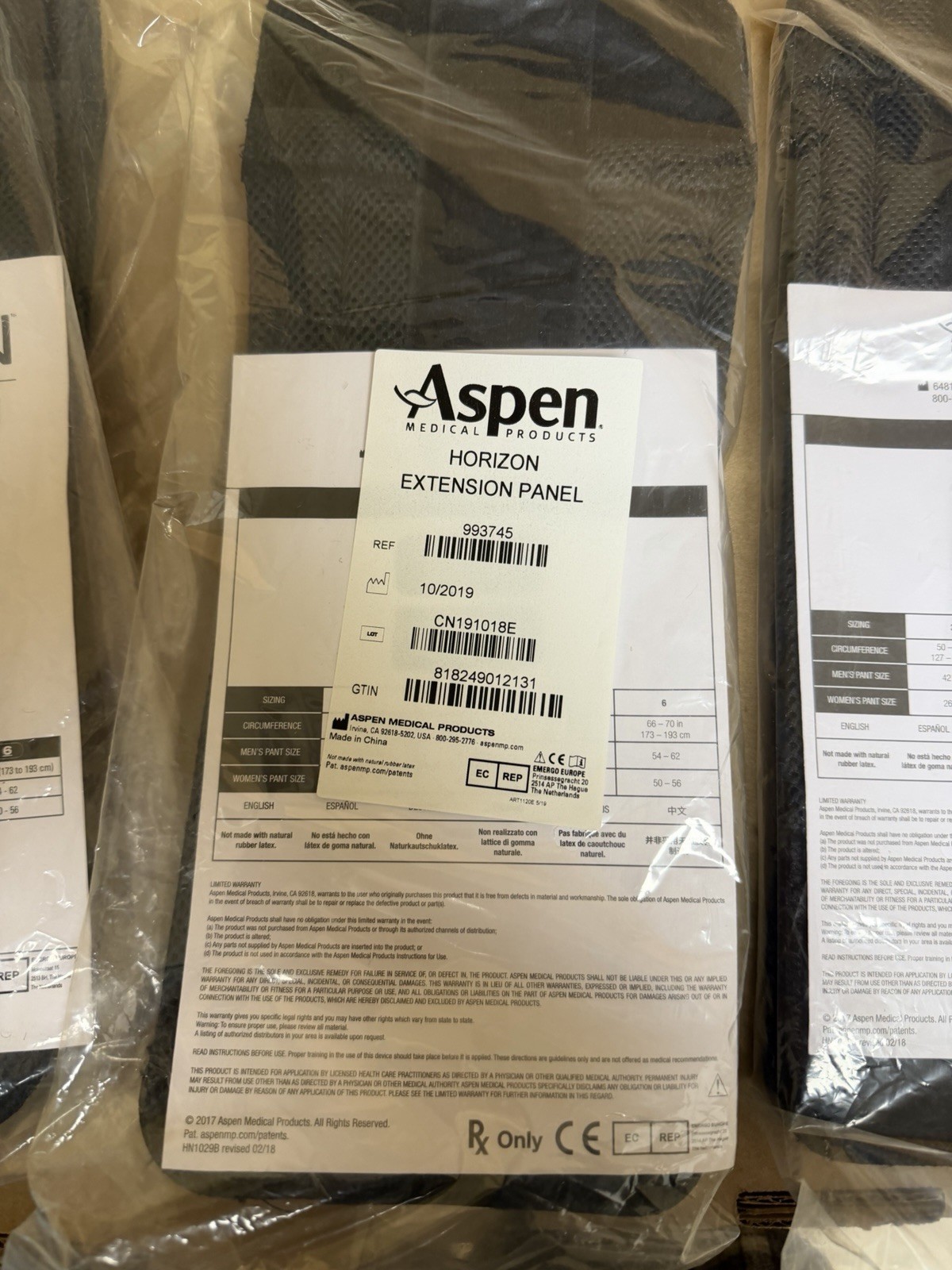 Aspen Horizon Extension Panel Back Brace Extension Size 6 Black CE 993745