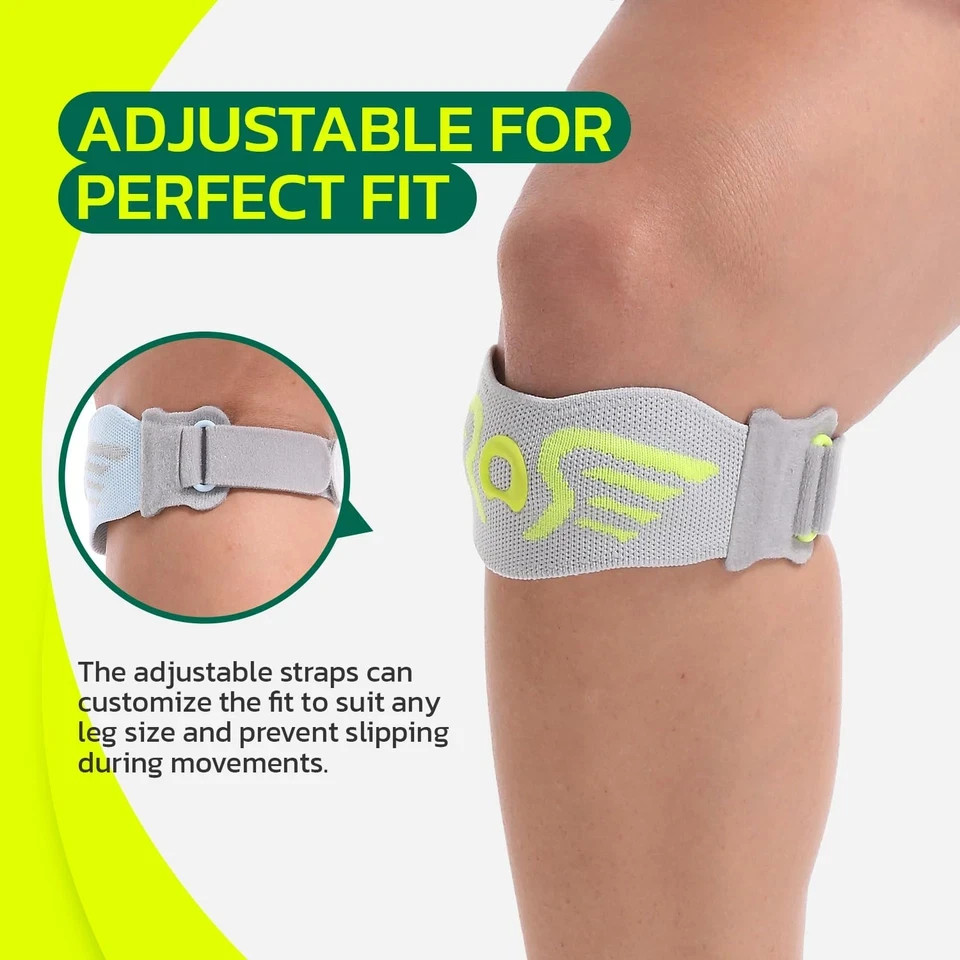 Correa para rodilla rotuliana (paquete de 2) con almohadilla ergonómica de silic
