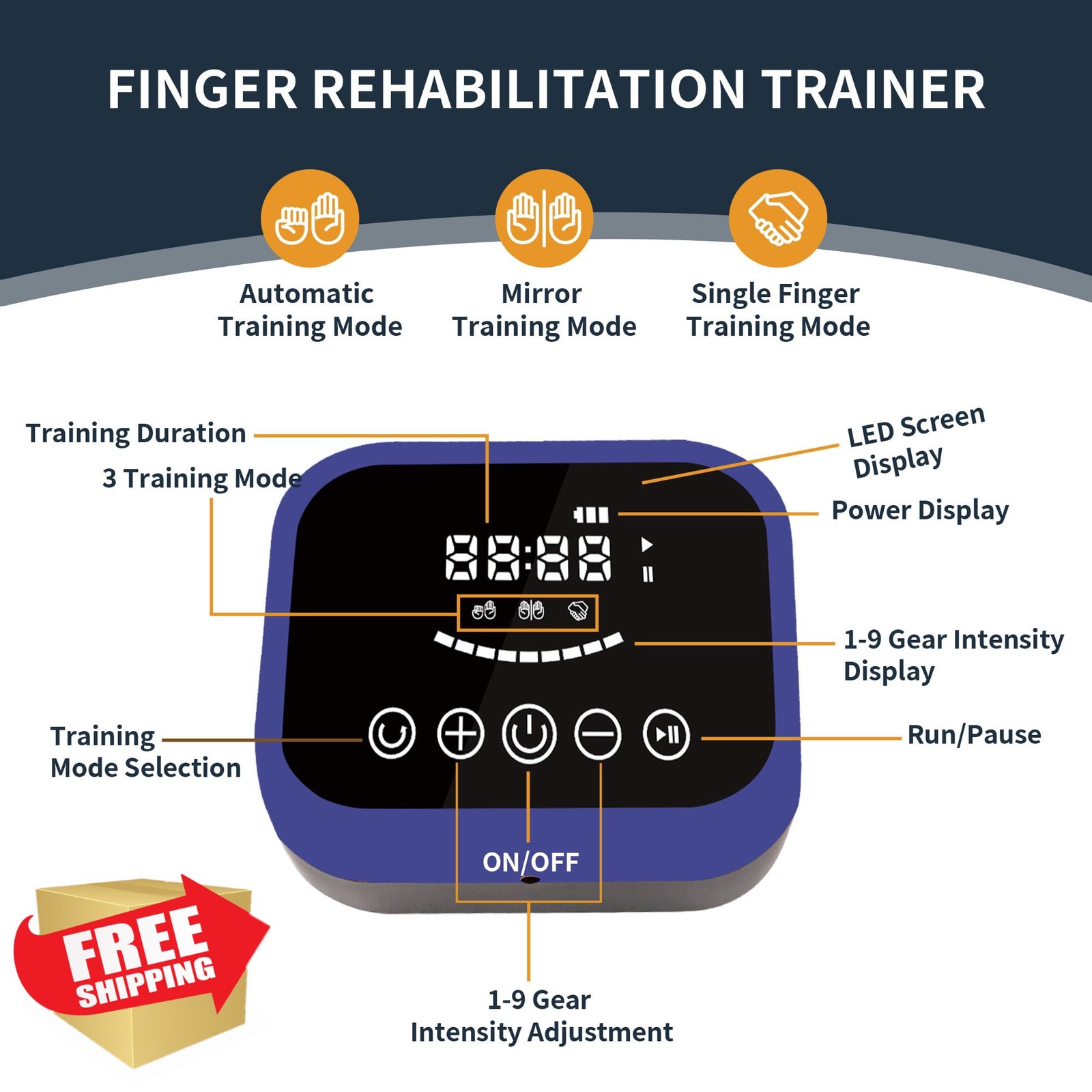 FocuBoody Blue Right Hand M Rehab Robot Glove