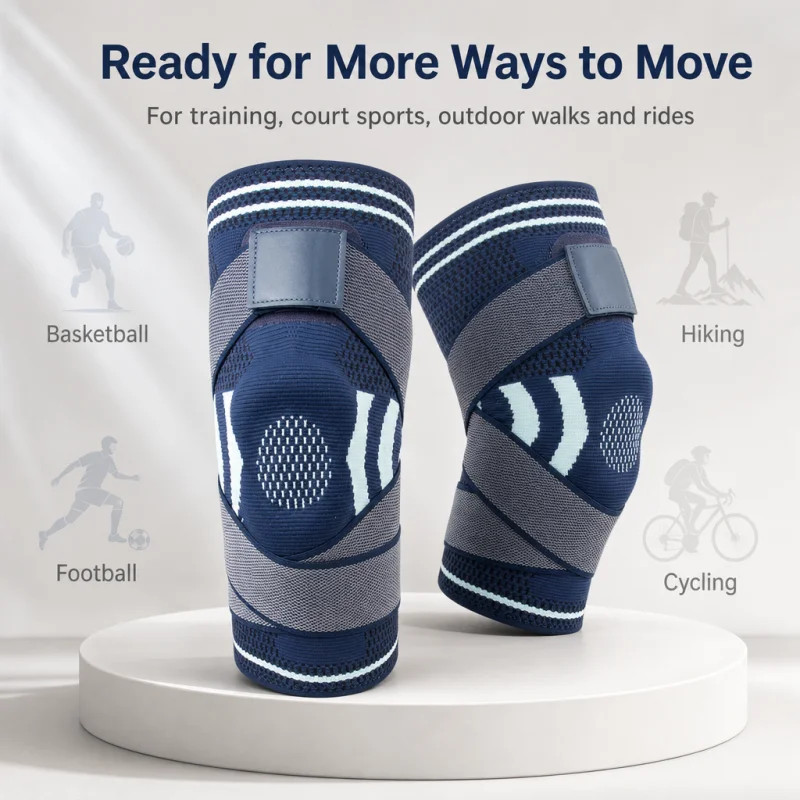 Knee Support for Sports Non-slip Silicone Safe Shock Absorption Breathable