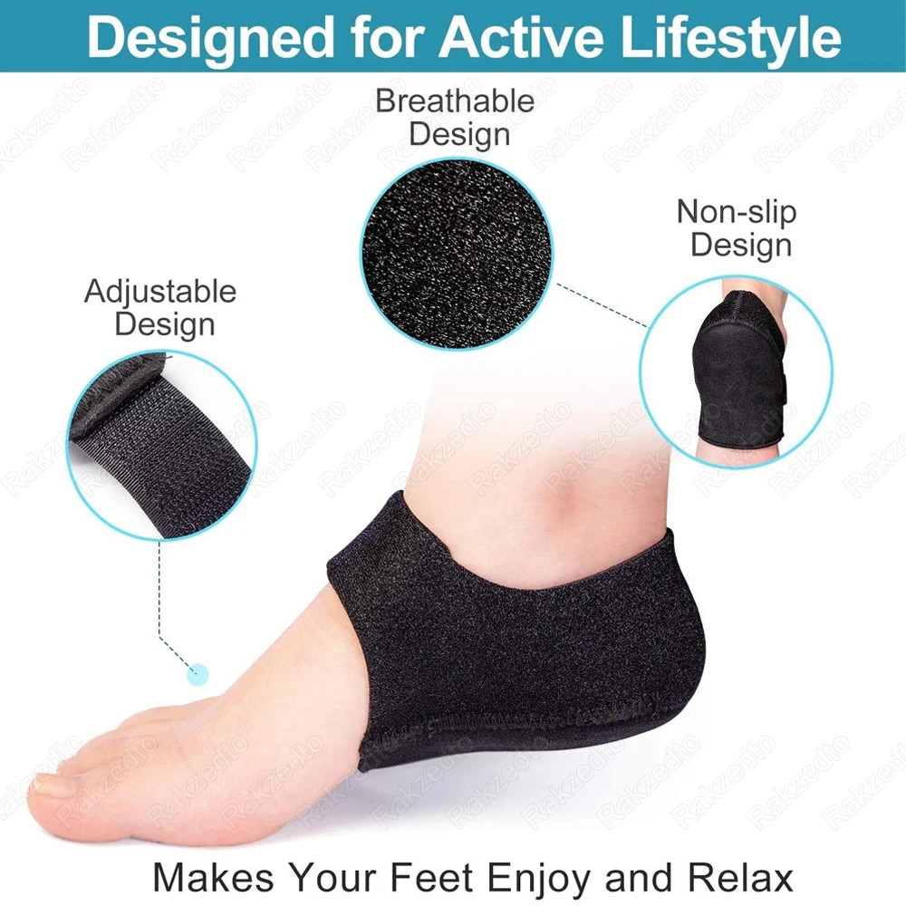 Plantar Fasciitis Heel Spur Foot Support With U-Shaped Silicone Gel Heel Cups fo