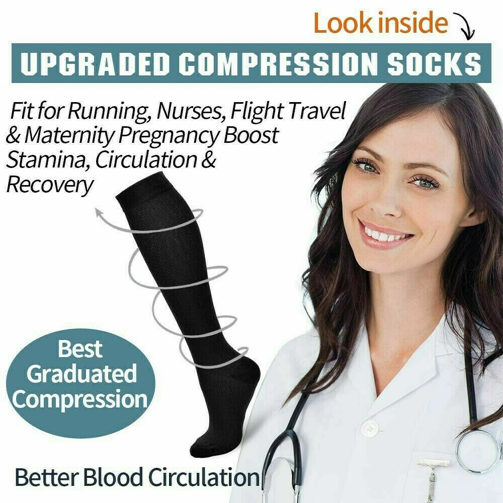 Compression Socks Women Men Best for DVT,Maternity,Pregnancy,Relief Shin Splints