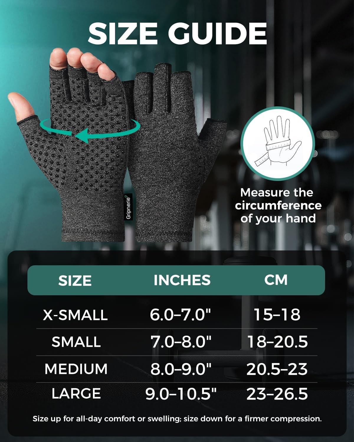 2 Pairs Fingerless Arthritis Compression Gloves for Women & Men – Open Finger…